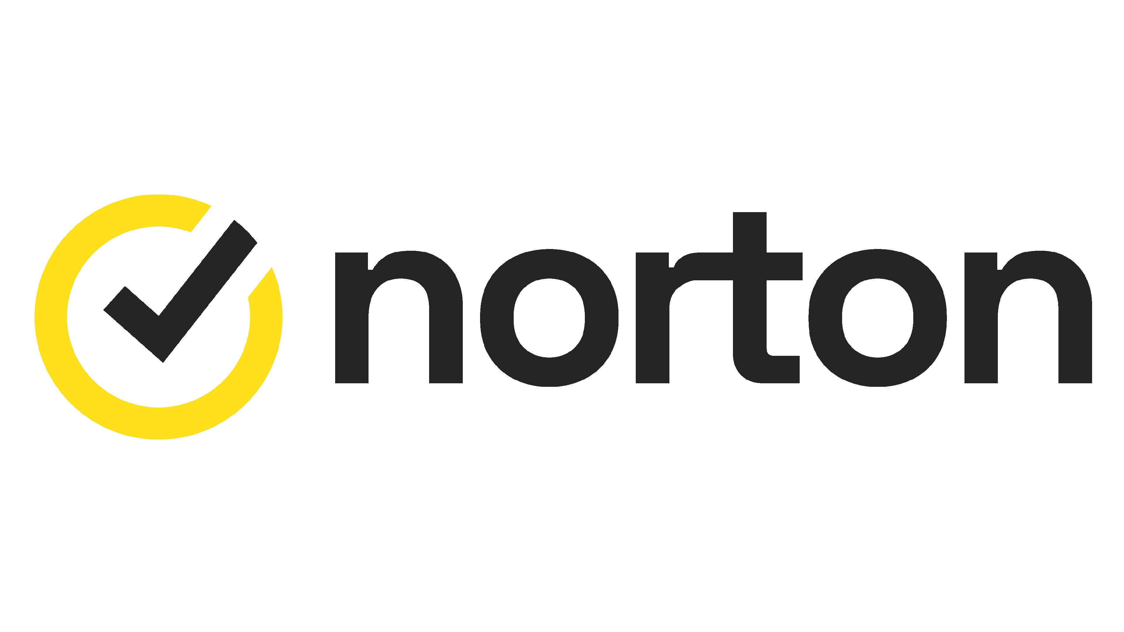 Logo Norton: Żółty ptaszek w żółtym okręgu, z czarnym tekstem 'norton'.