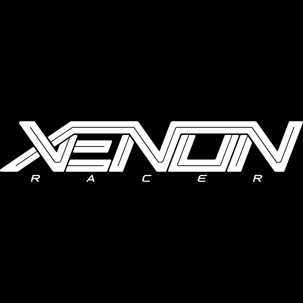 Logo Xenon Racer su sfondo nero. Lettere bianche.