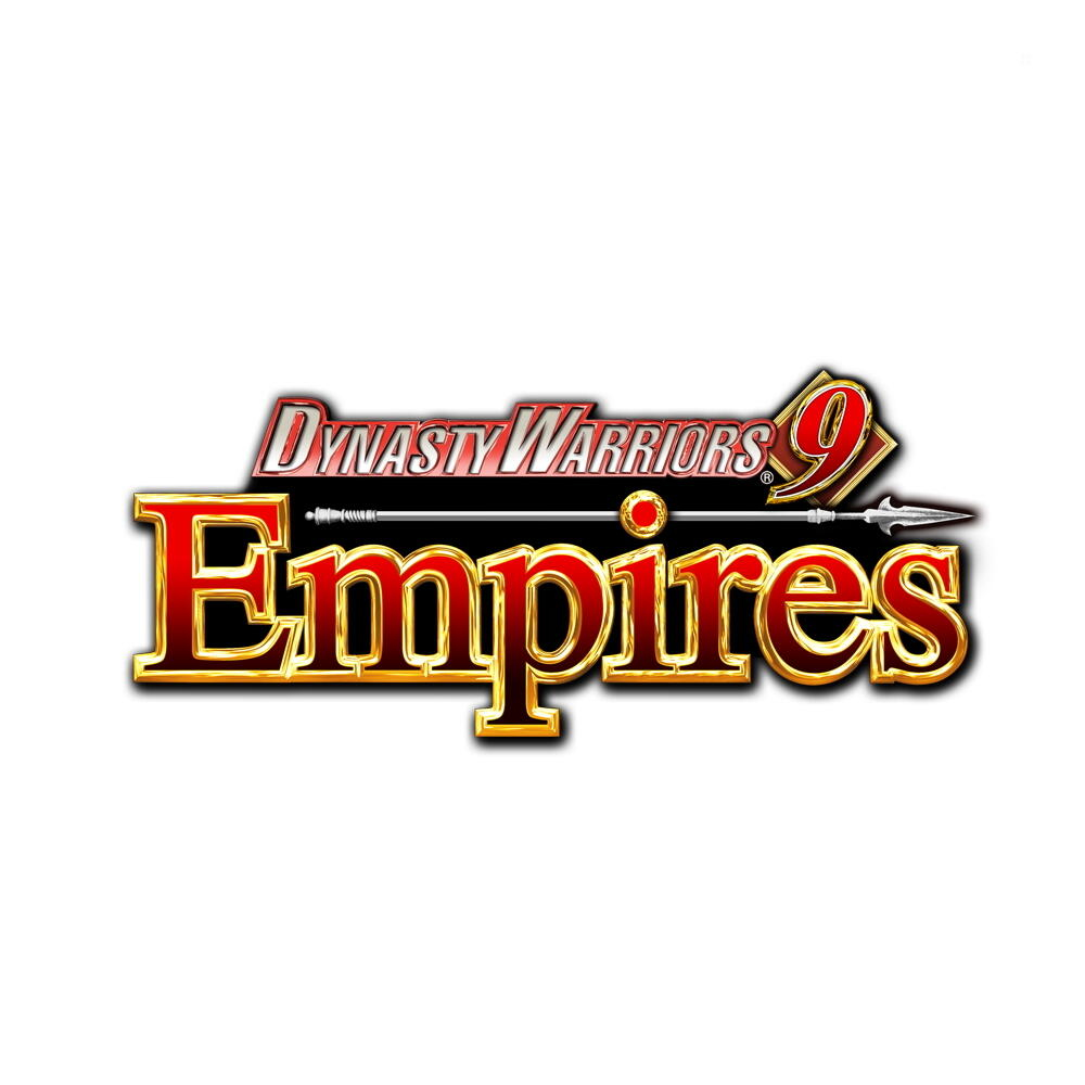 Logo gry Dynasty Warriors 9 Empires. Kolory czerwony i złoty.