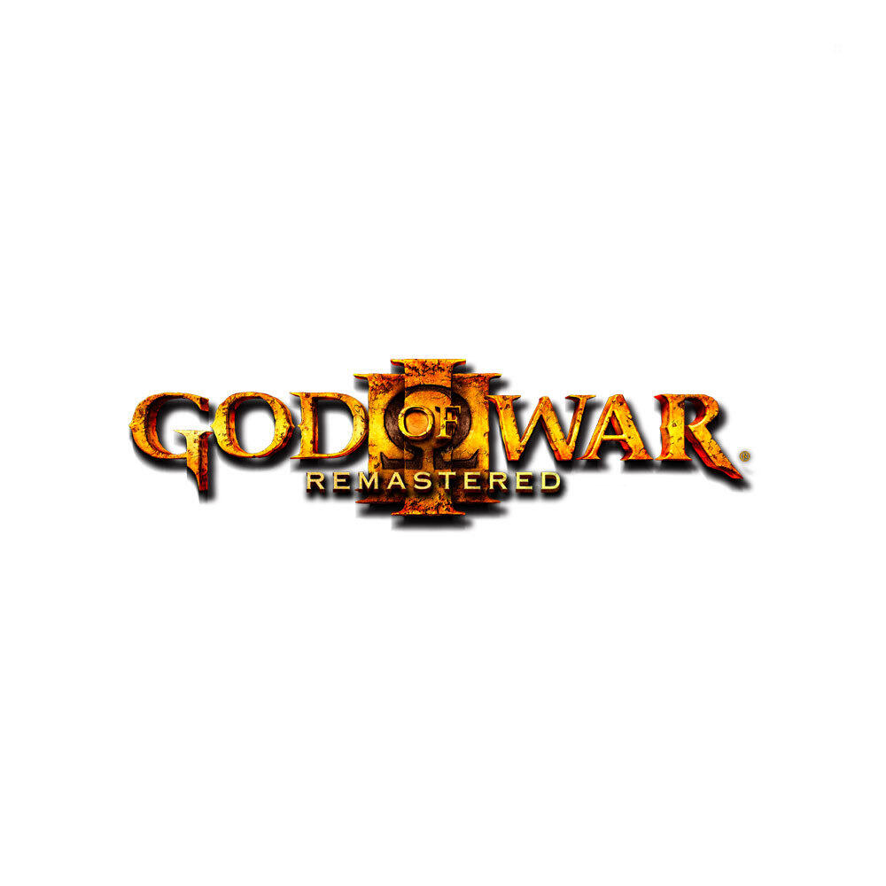 Logo gry God of War Remastered na białym tle ze stylizowanym tekstem.
