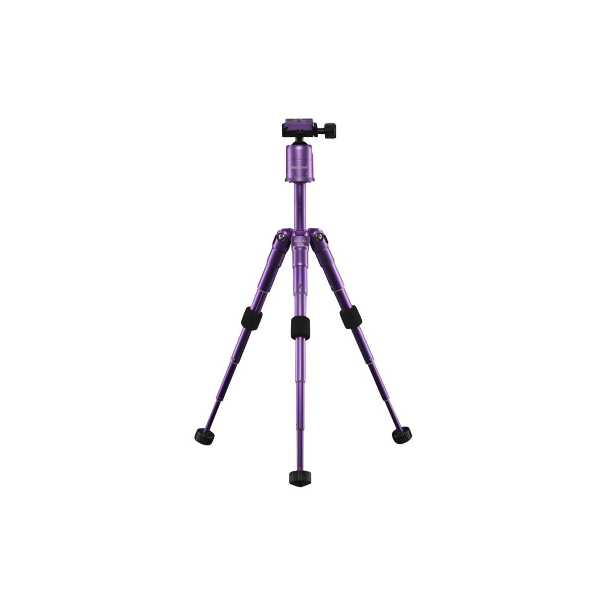 Fioletowy statyw na białym tle.