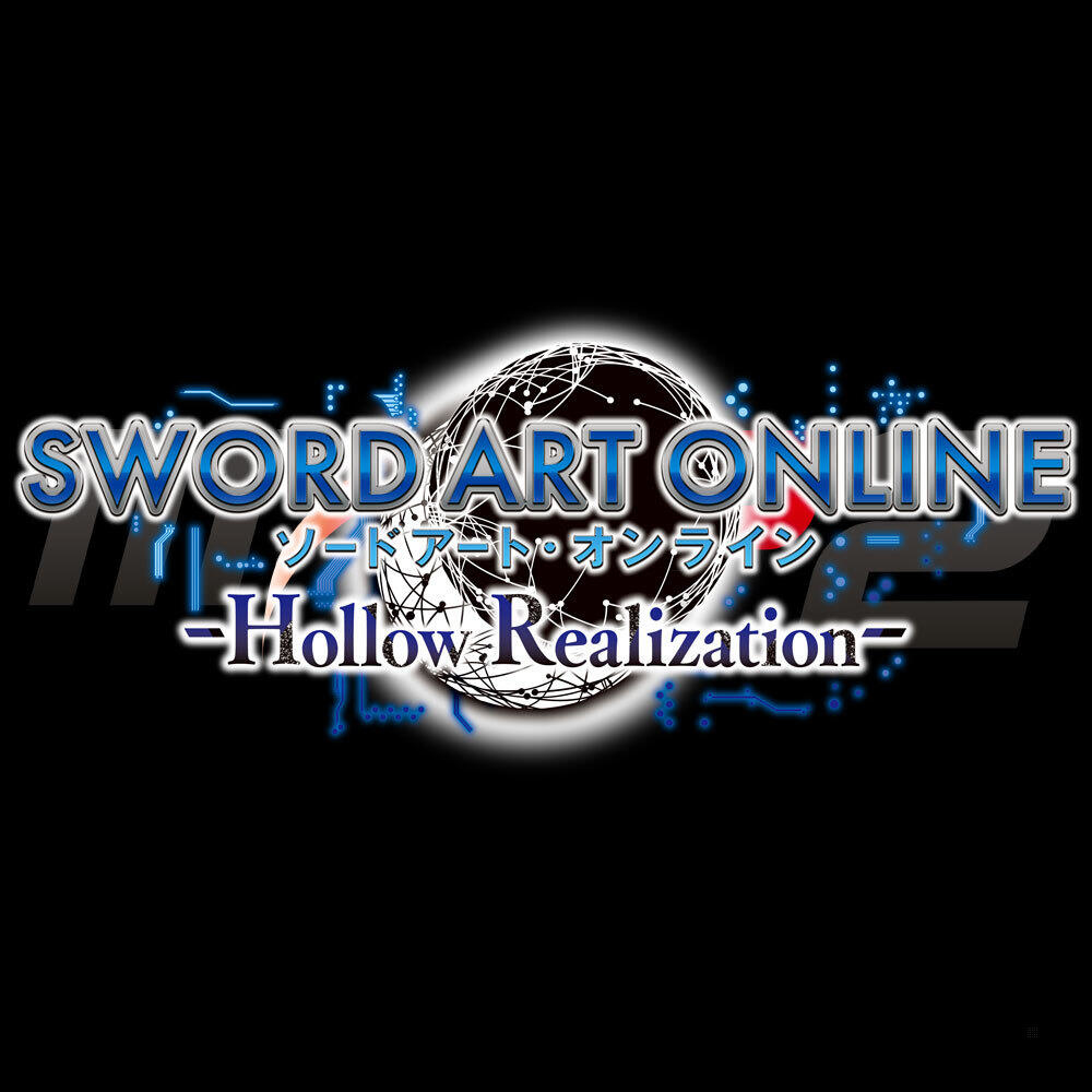 Copertina del gioco Sword Art Online Hollow Realization. Design futuristico con una sfera e testo.