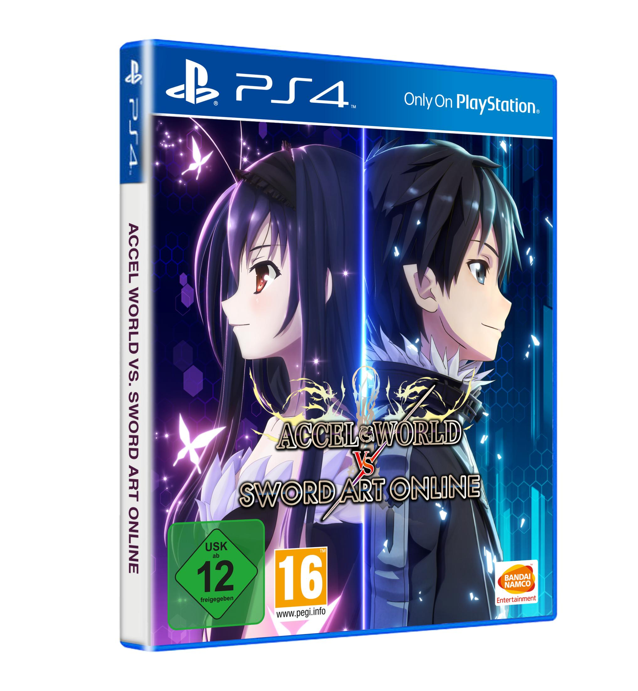 Copertina del gioco Accel World vs. Sword Art Online. Presenta due personaggi anime su una custodia del gioco PS4.