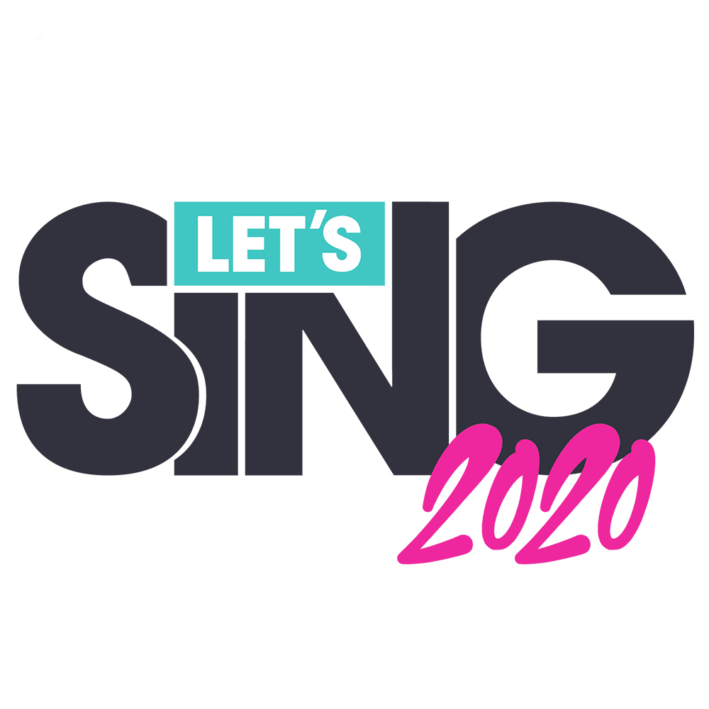 Das Logo für Let's Sing 2020, der Text ist türkis, dunkelblau und pink.