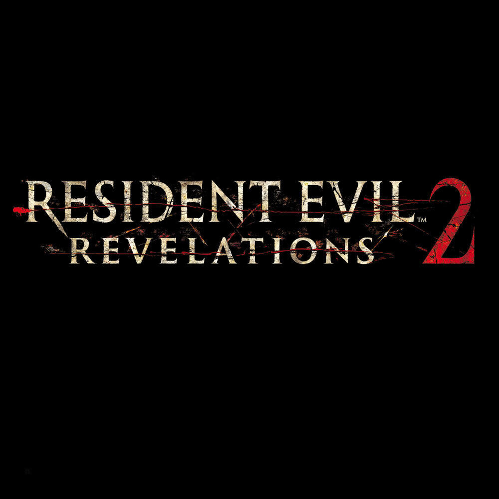 Tytuł Resident Evil Revelations 2 na czarnym tle. Czerwona liczba 2 na końcu.