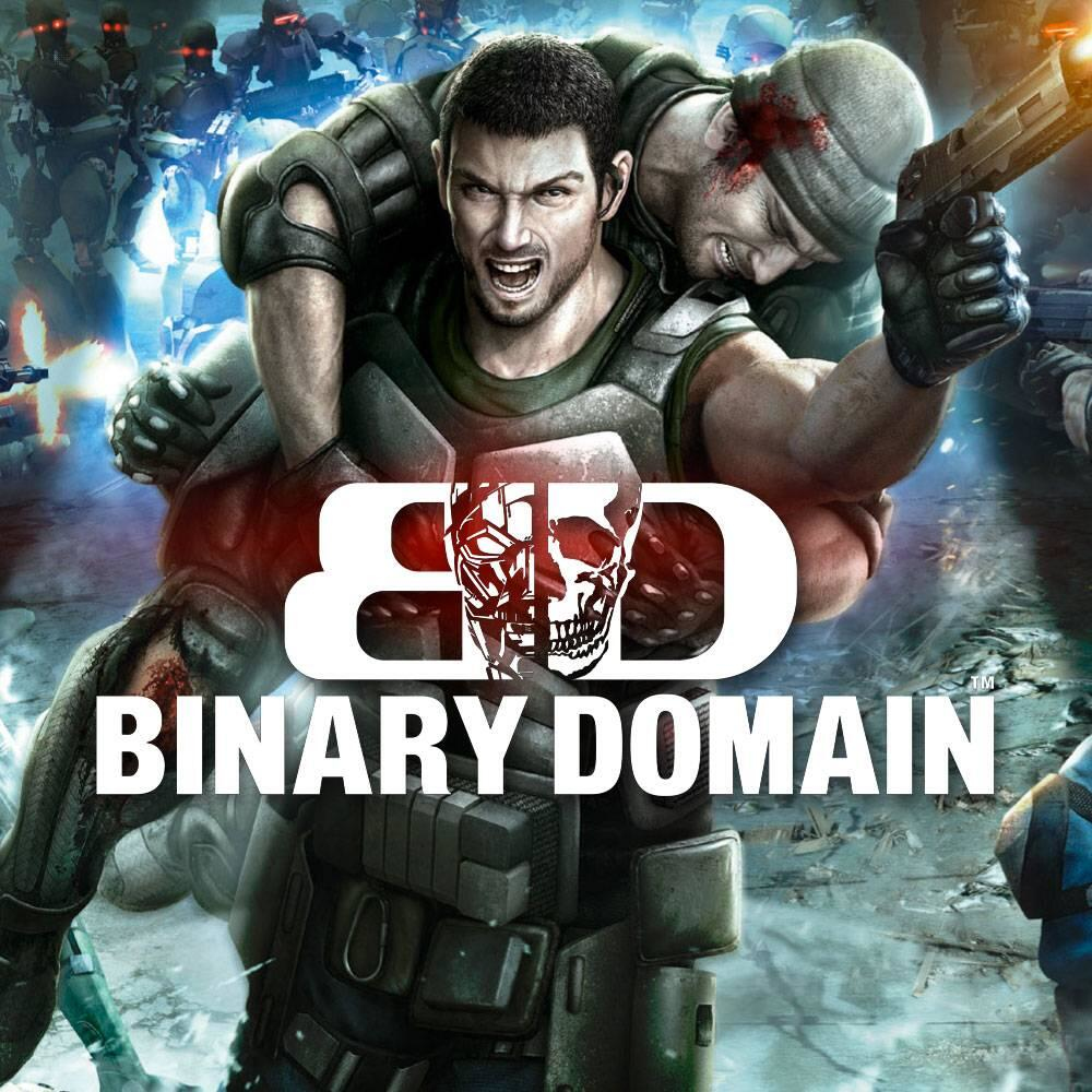 Due uomini che combattono, uno che trasporta l'altro con una pistola e un logo del gioco al centro.