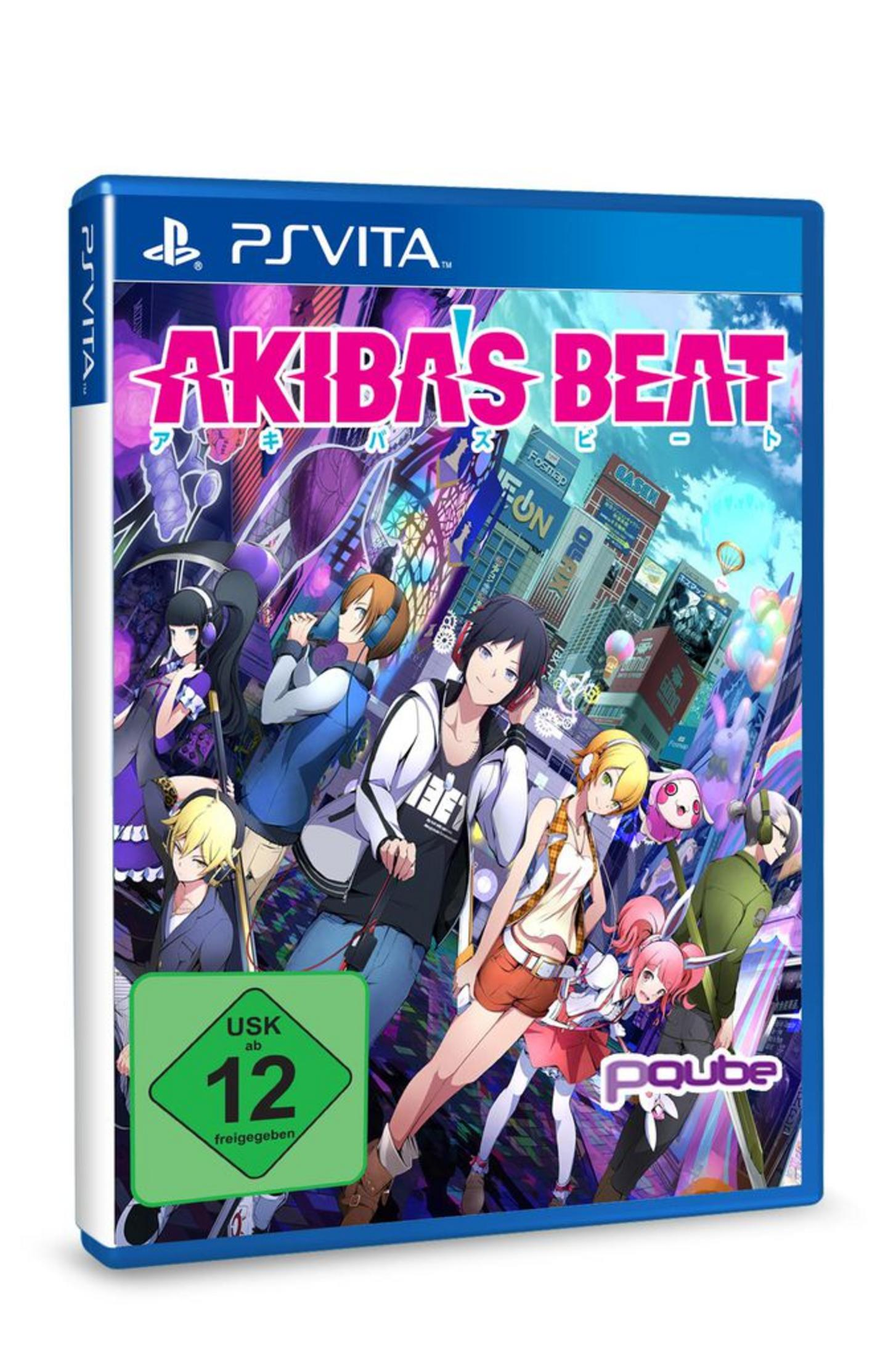 Spielcover mit mehreren Anime-Charakteren. Spieltitel: Akibas Beat.