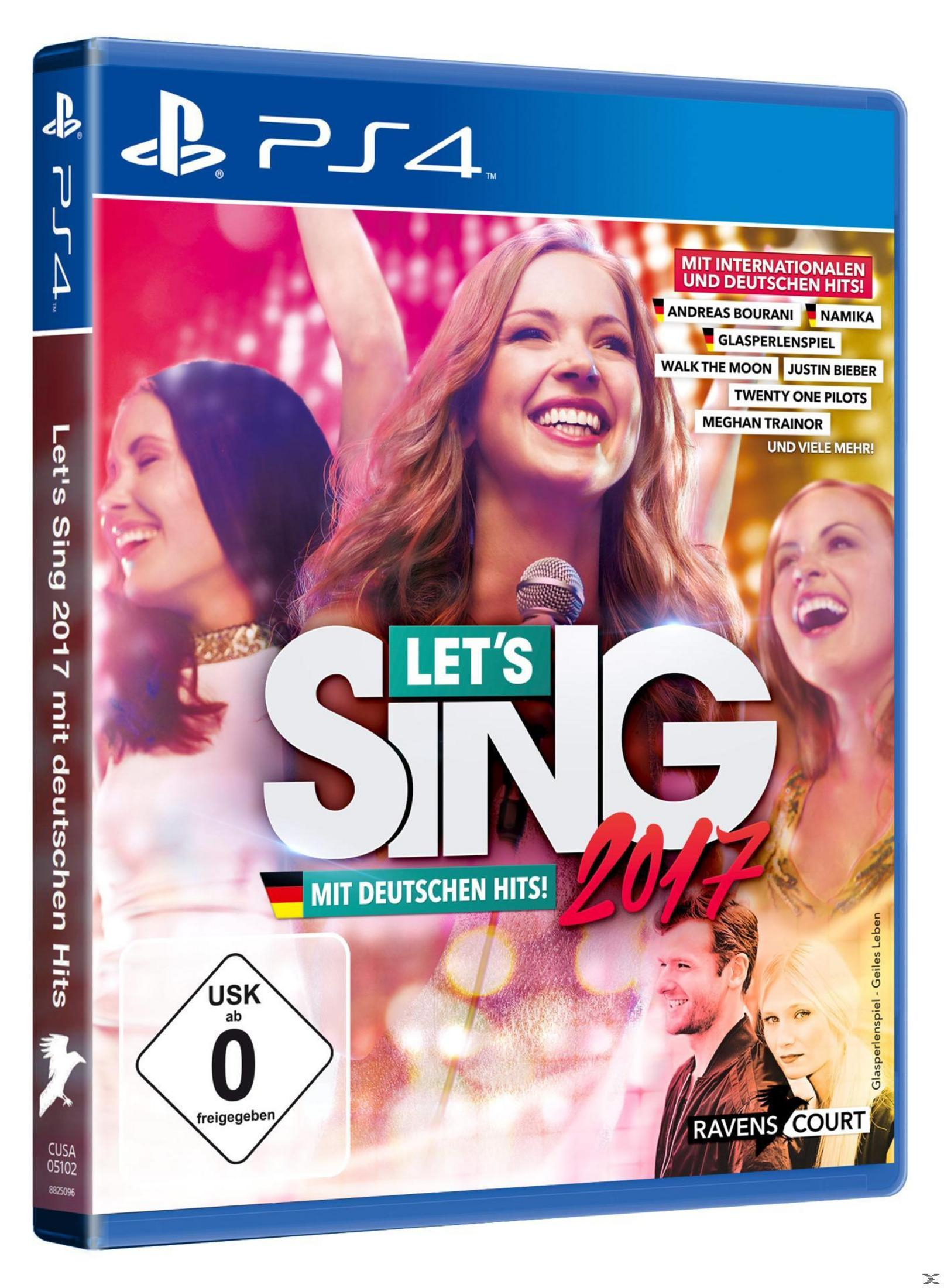 PS4-Spielbox von 'Let's Sing 2017' mit deutschen Hits, mit Sängern.