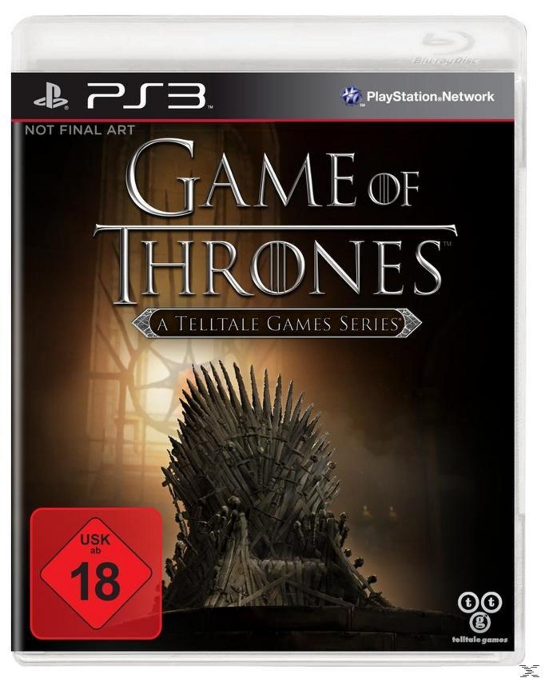 Custodia del gioco Game of Thrones per PS3 con immagine del trono e classificazione USK 18.