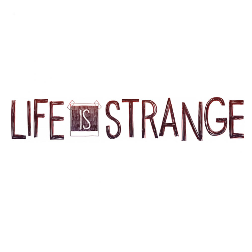 Der Titel 'Life is Strange' in handschriftlicher Schrift. Ein Polaroid-Foto in der Mitte.