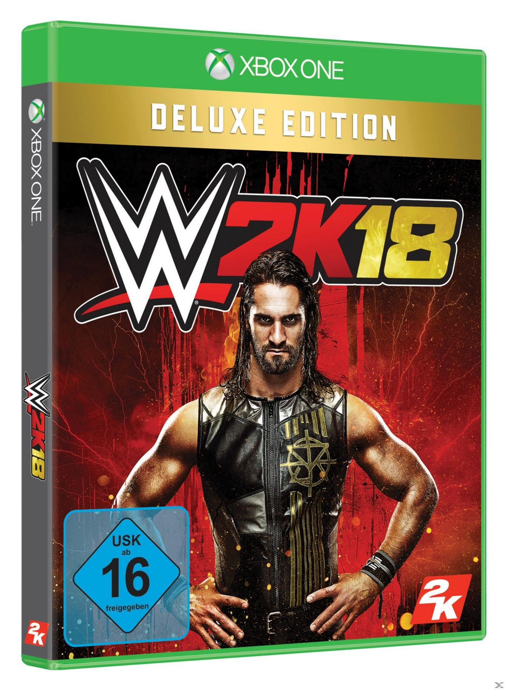 WWE 2K18 Deluxe Edition Spielhülle mit Seth Rollins auf dem Cover.