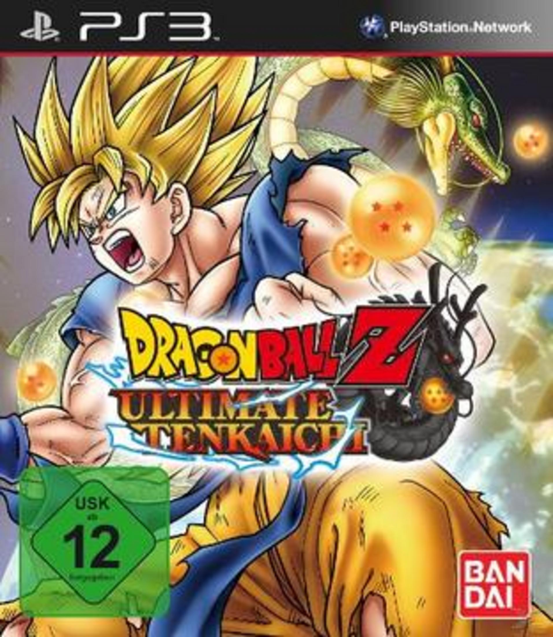Dragon Ball Z-Spielcover. Goku ist abgebildet, USK 12-Bewertung, PS3-Logo.