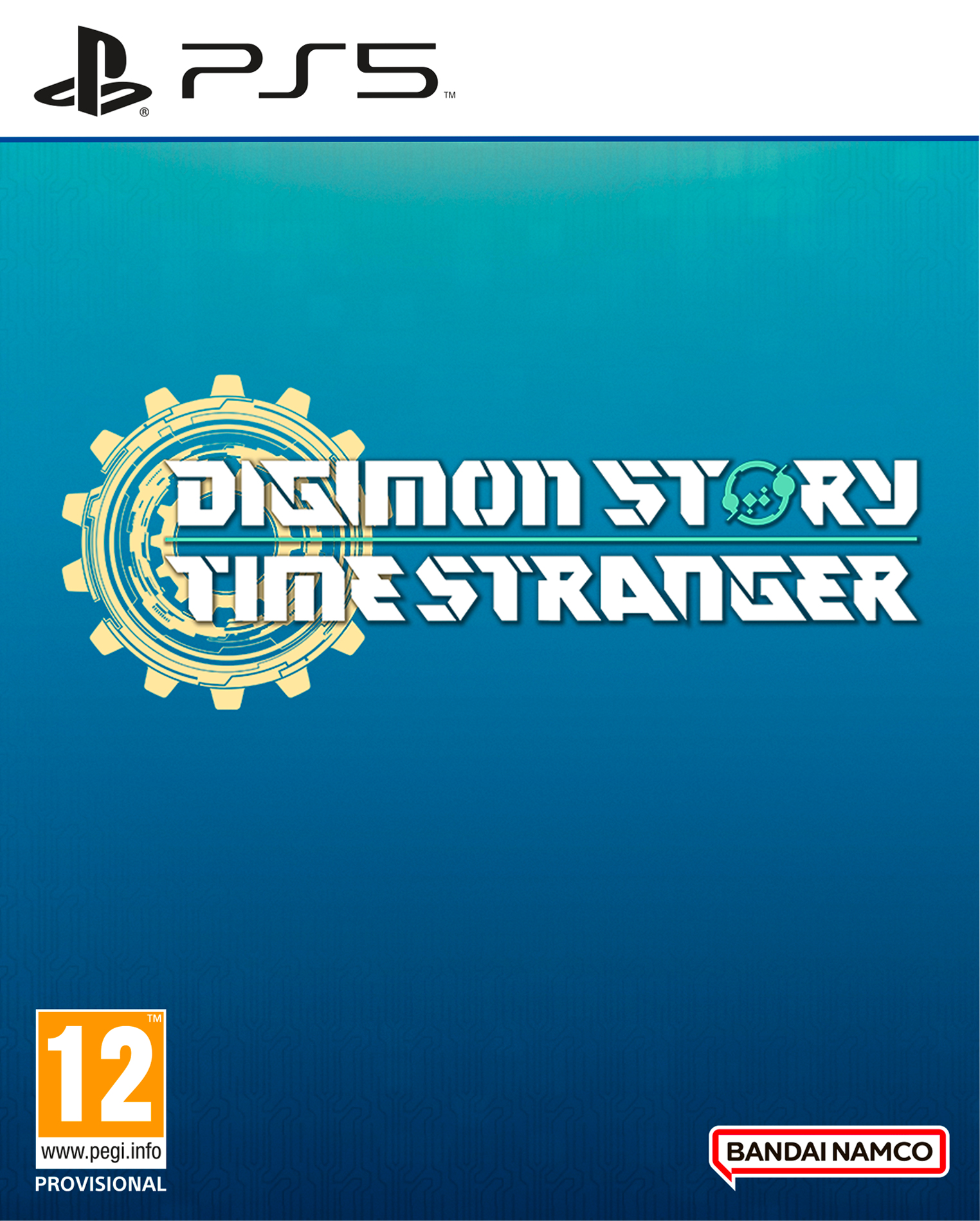 Copertina del gioco Digimon Story: Cyber Sleuth, con logo PS5 e classificazione.