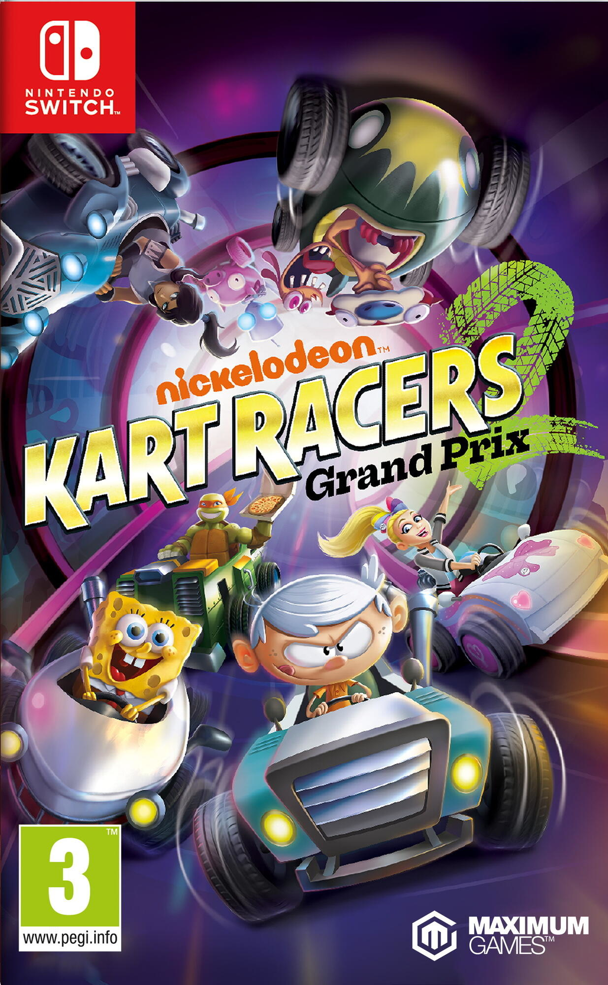 Okładka gry Nickelodeon Kart Racers 2: Grand Prix na konsolę Nintendo Switch.