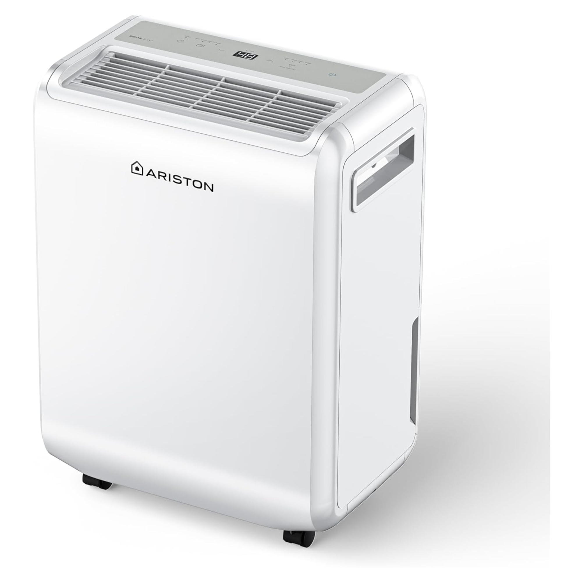 Biały osuszacz powietrza z logo Ariston.