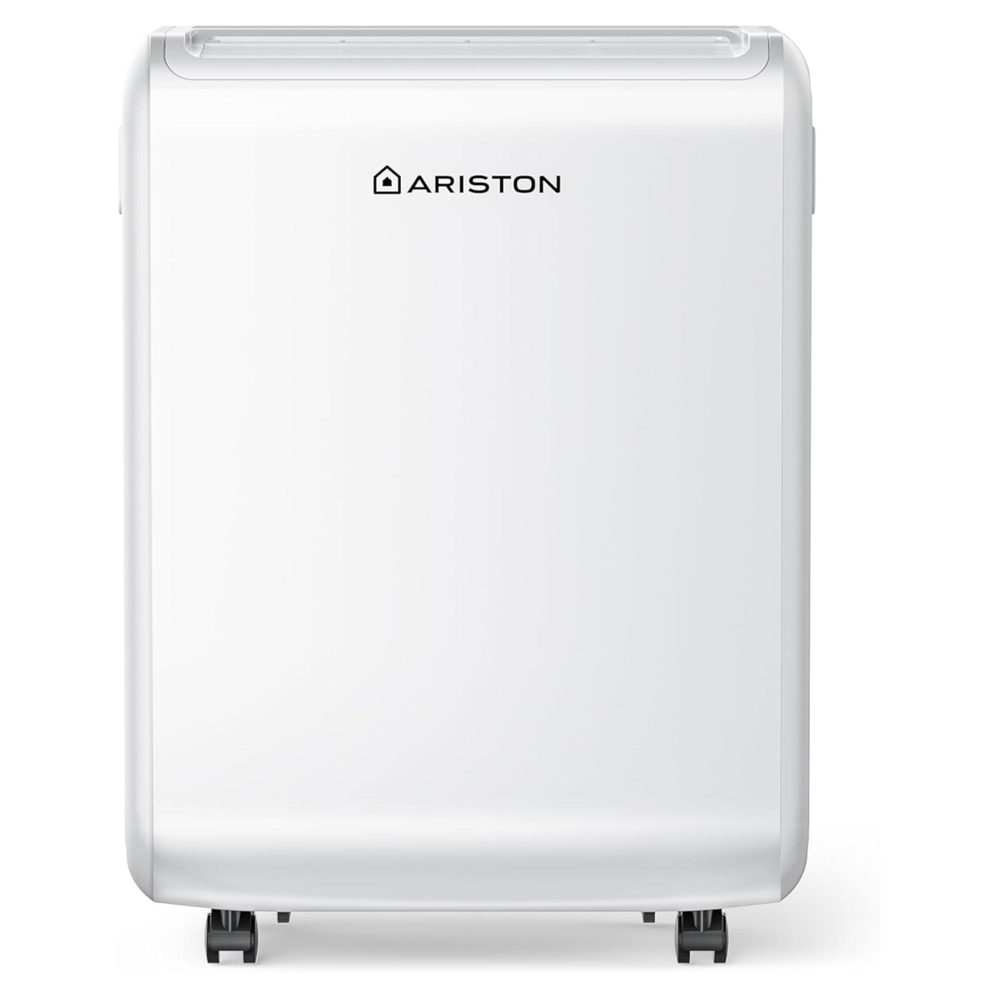 Biały osuszacz powietrza z logo Ariston.