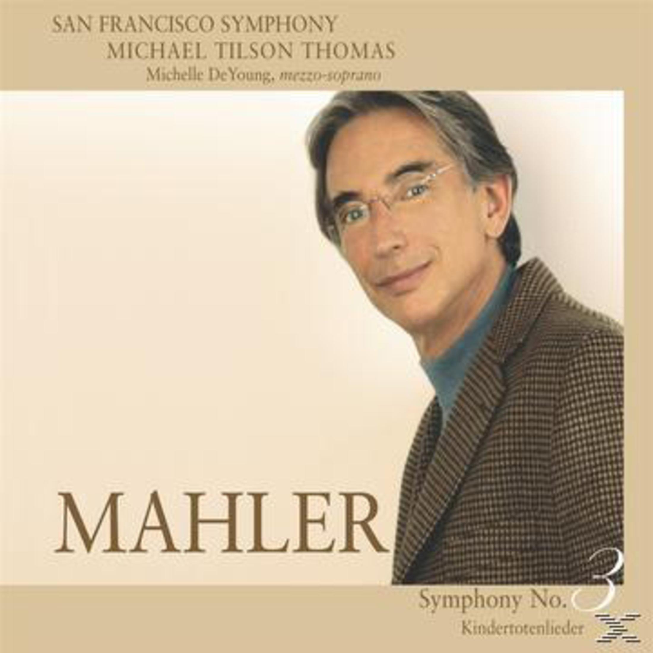 Albumcover mit einem Mann mit Brille, Jacke und Text für Mahlers Symphonie Nr. 3.