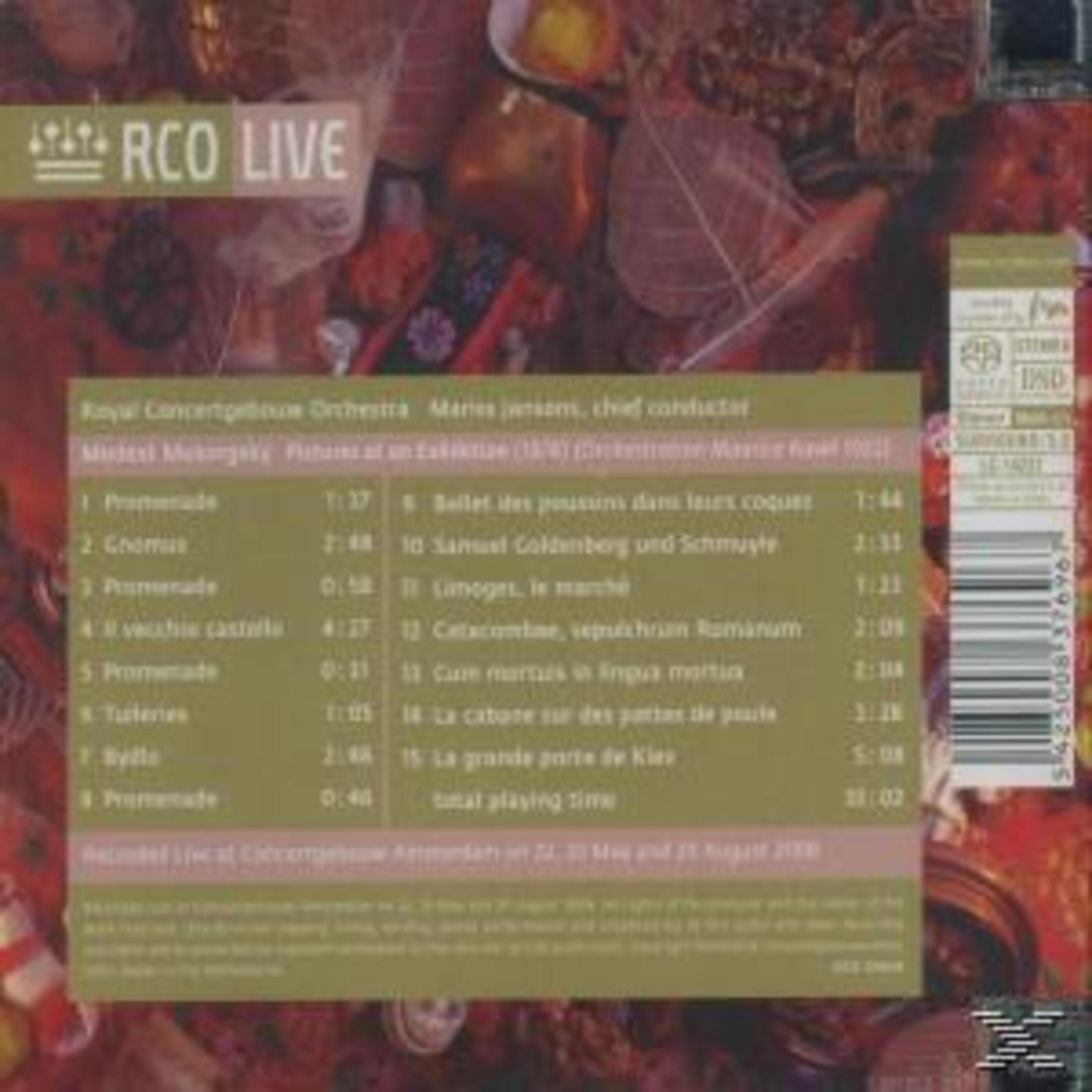 CD-Cover, Royal Concertgebouw Orchestra. Mussorgskys 'Bilder einer Ausstellung'. Mariiss Jansons, Dirigent.