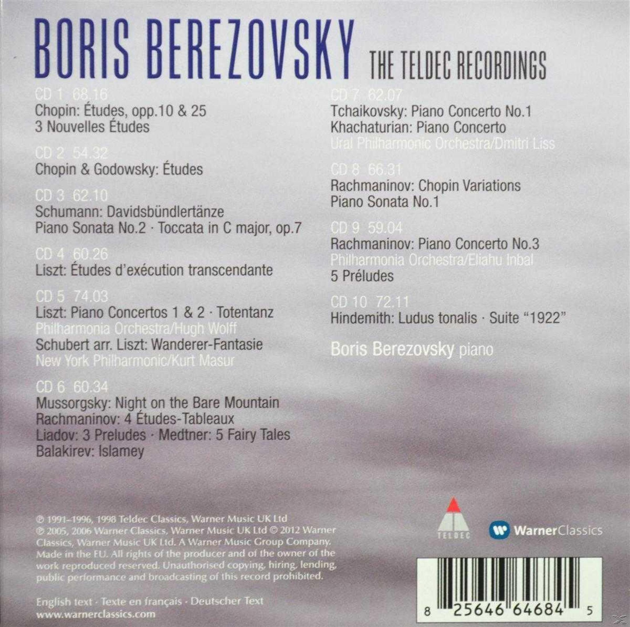 Copertina del CD con testo: Boris Berezovsky, The Teldec Recordings.