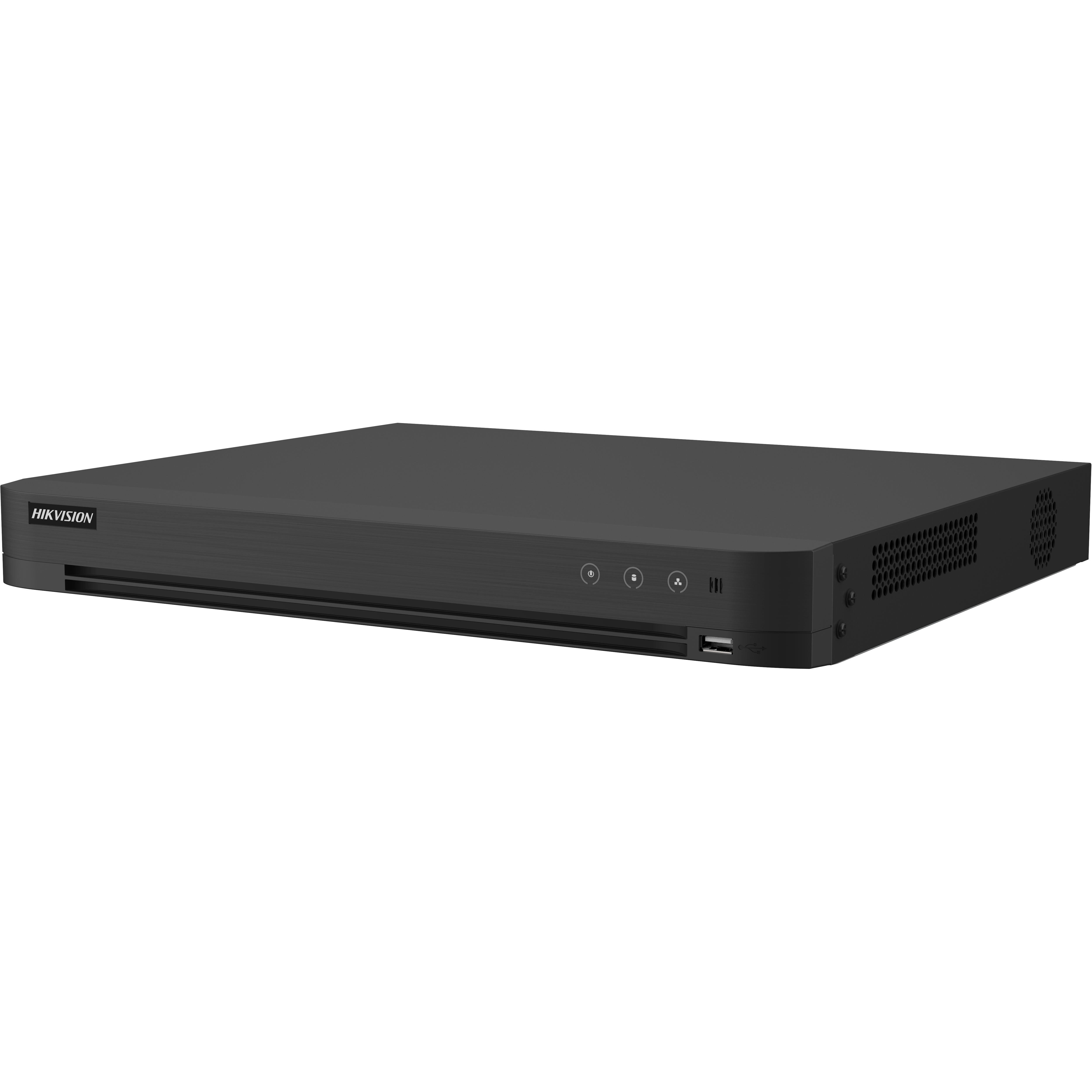 Black DVR with the HIKVISION logo on a white background.