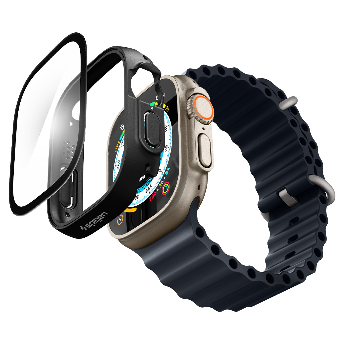 Smartwatch e protezione schermo. La protezione viene applicata.