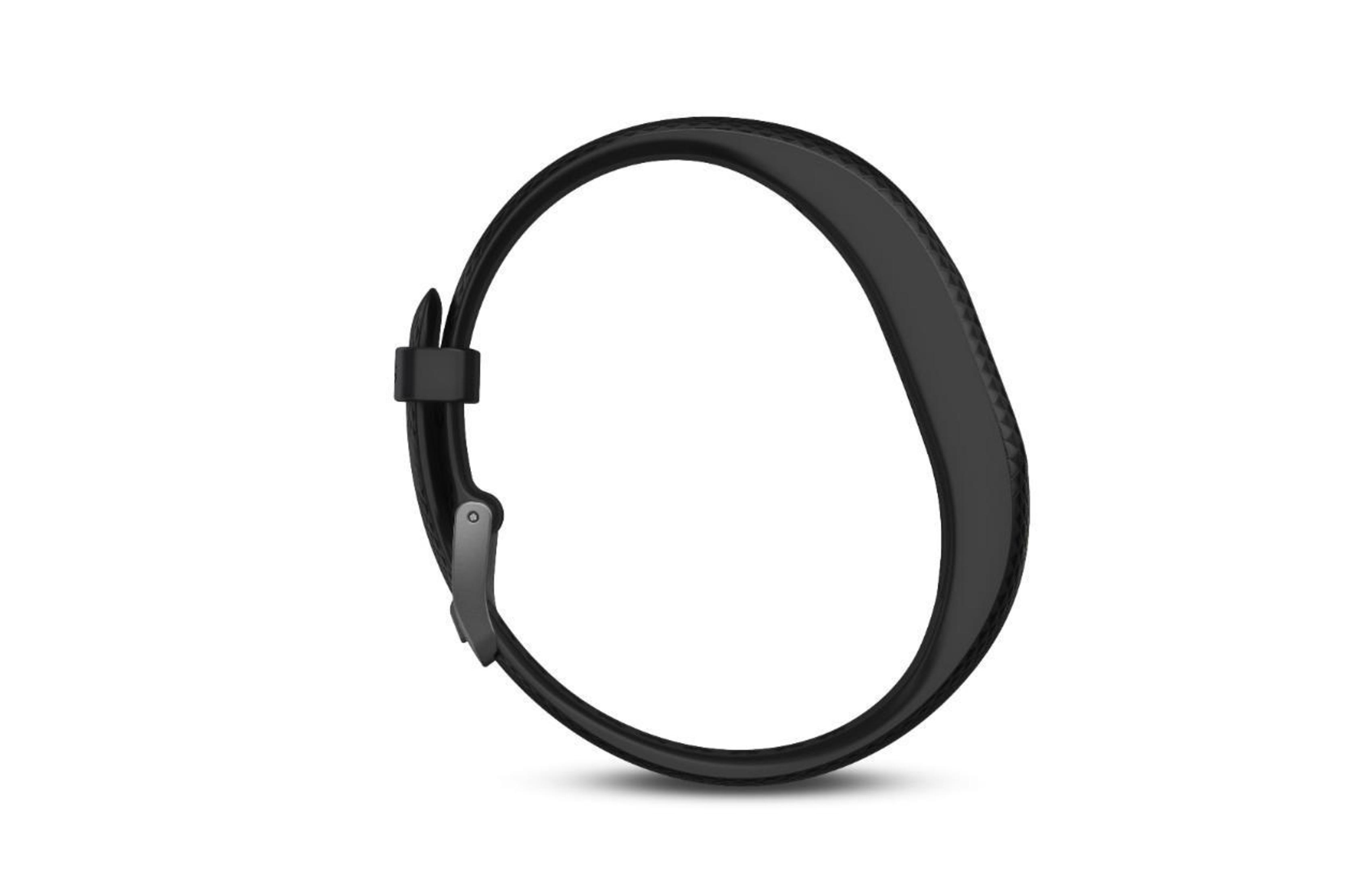 Czarny pasek do trackera fitness w okręgu.