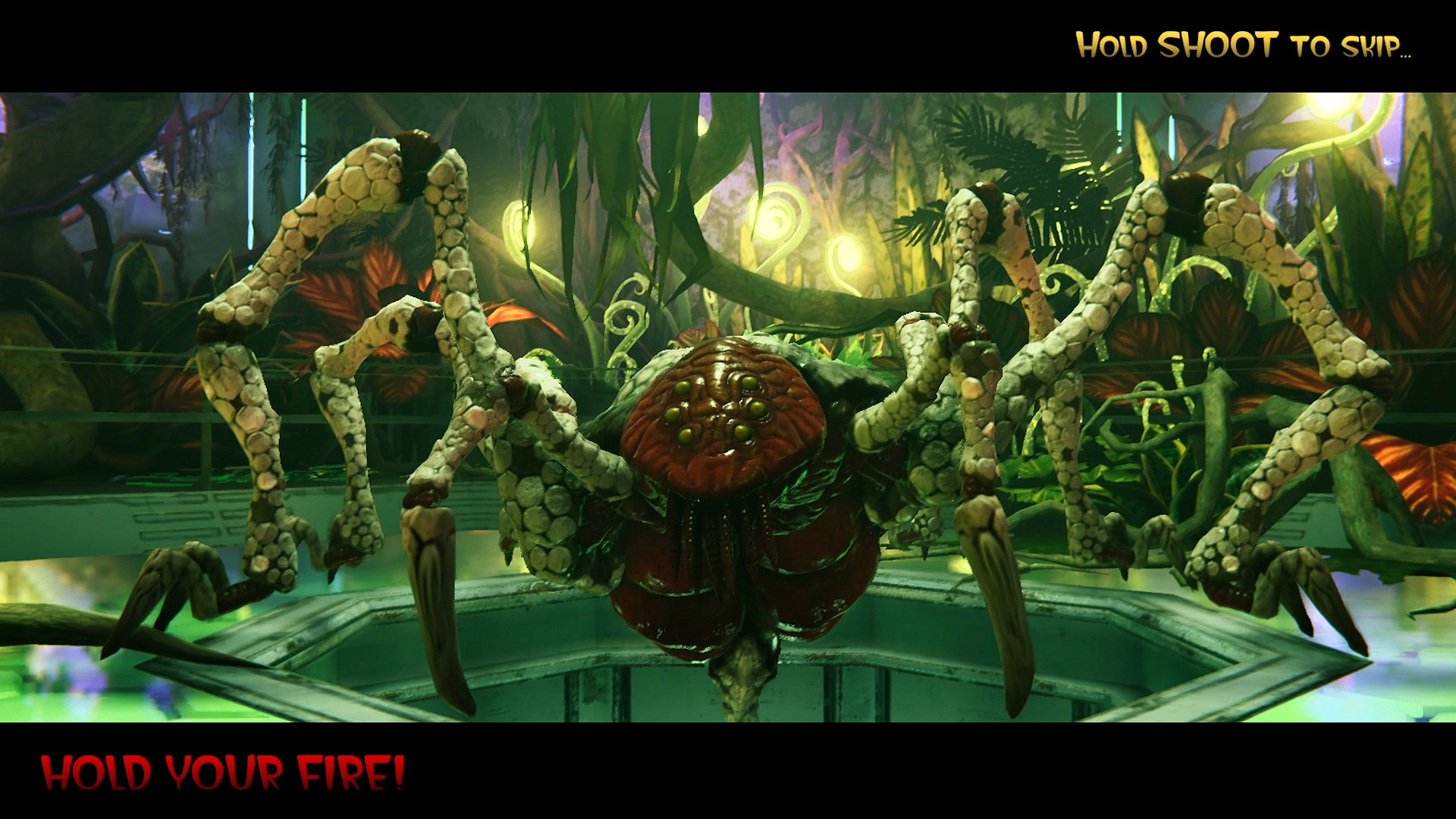 Olbrzymi pająk w środowisku dżungli, z nakładką tekstową.