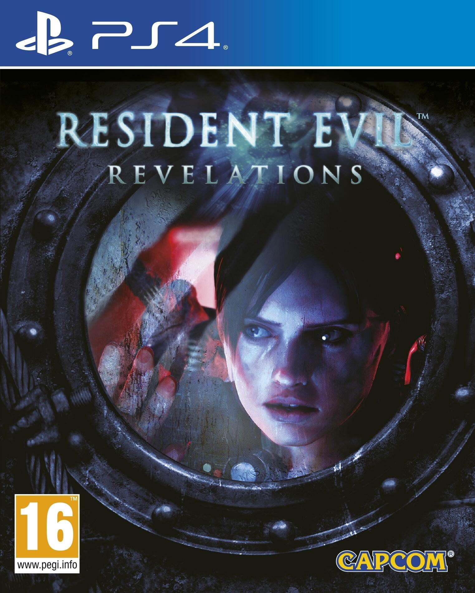 Okładka gry: Twarz kobiety w okrągłej ramie. Tytuł 'Resident Evil Revelations'.