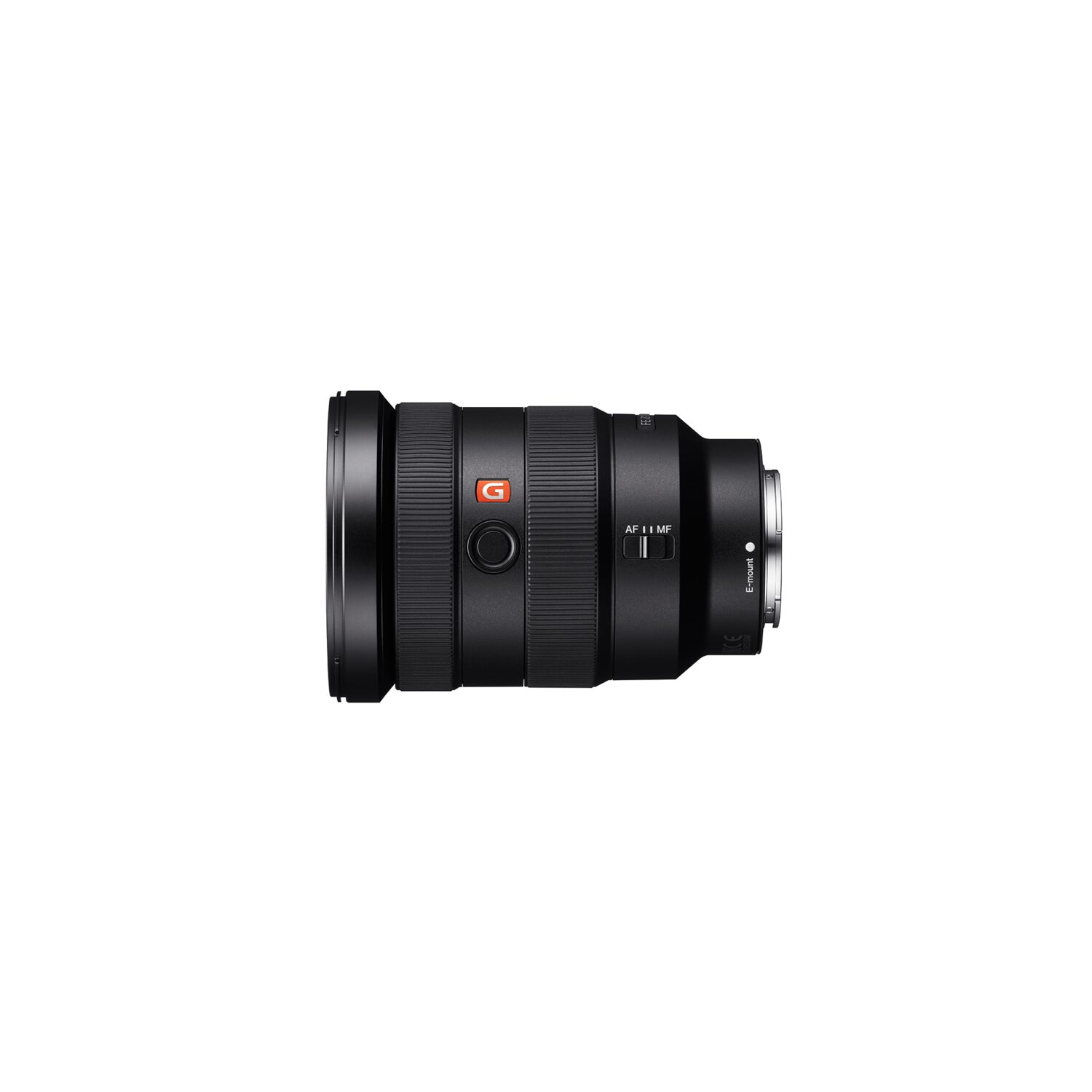 Una lente de cámara negra con un anillo rojo y otro plateado.