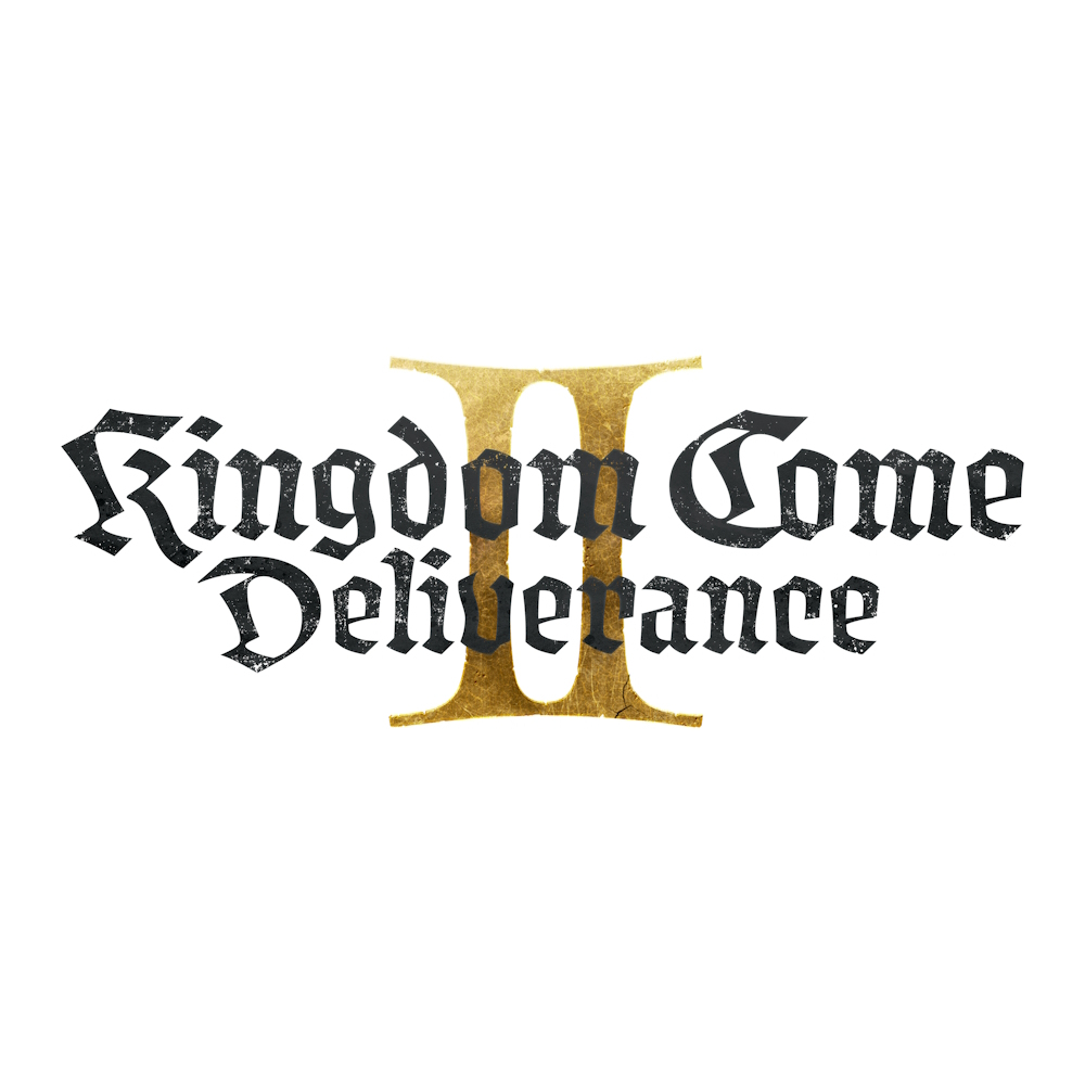 Il titolo di Kingdom Come: Deliverance II in grassetto, testo stilizzato con un 'II' dorato.