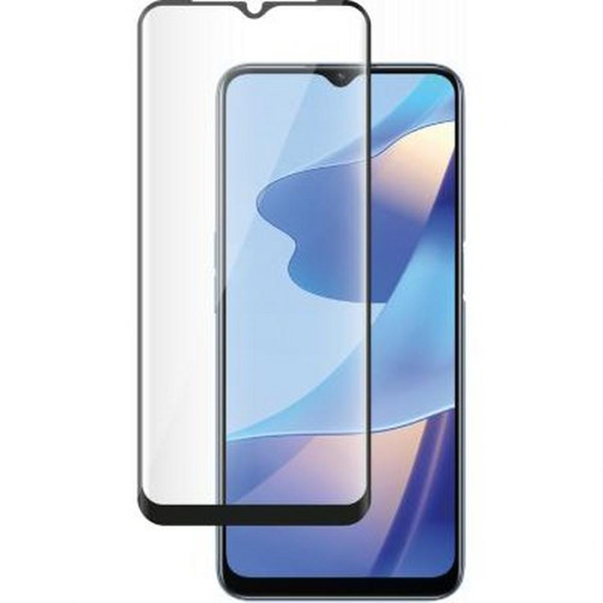 Un telefono con una protezione per lo schermo, che mostra lo schermo del telefono e la protezione.