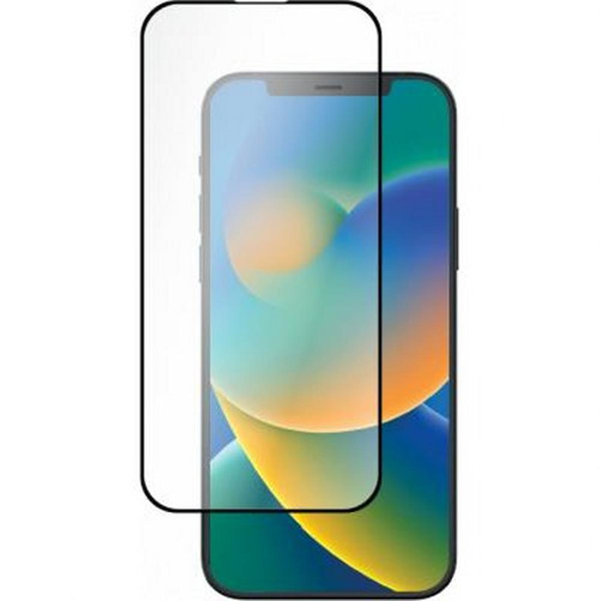 Un téléphone avec un protecteur d'écran appliqué. Le protecteur est un rectangle clair.