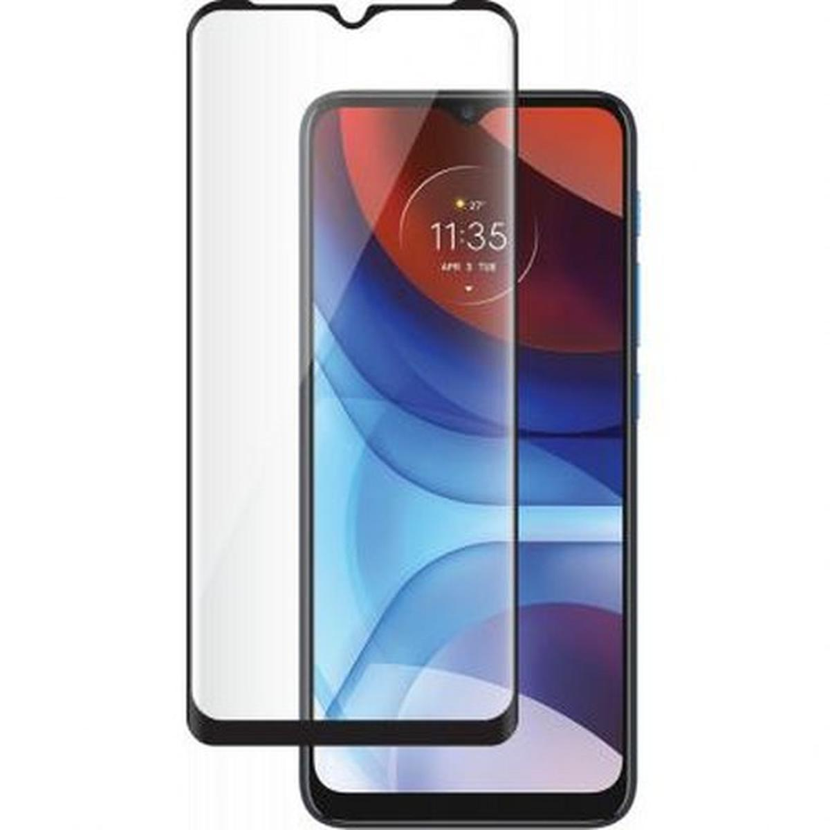 Emballage pour un protecteur d'écran de téléphone Motorola, avec le téléphone visible.