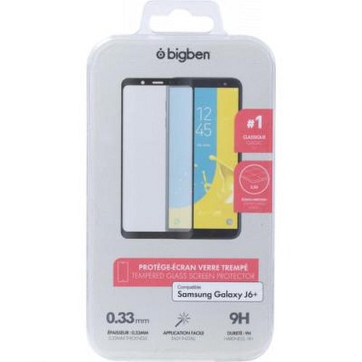 Confezione per una protezione schermo. Testo: Samsung Galaxy J6+.