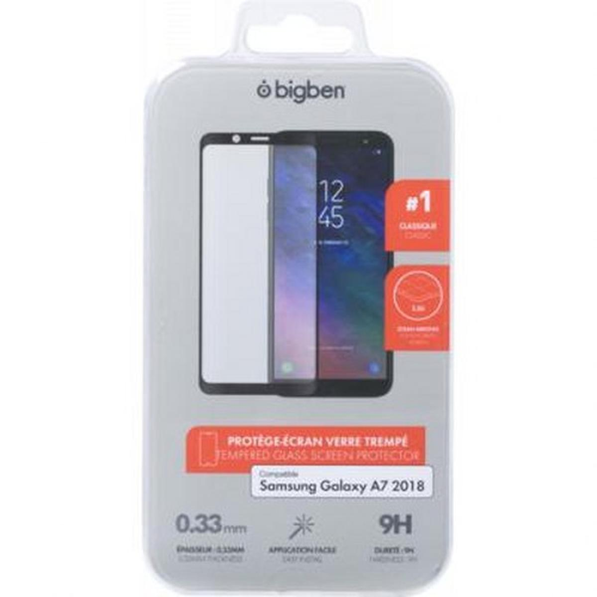 Confezione di una protezione schermo per Samsung Galaxy A7 2018. La confezione è bianca.
