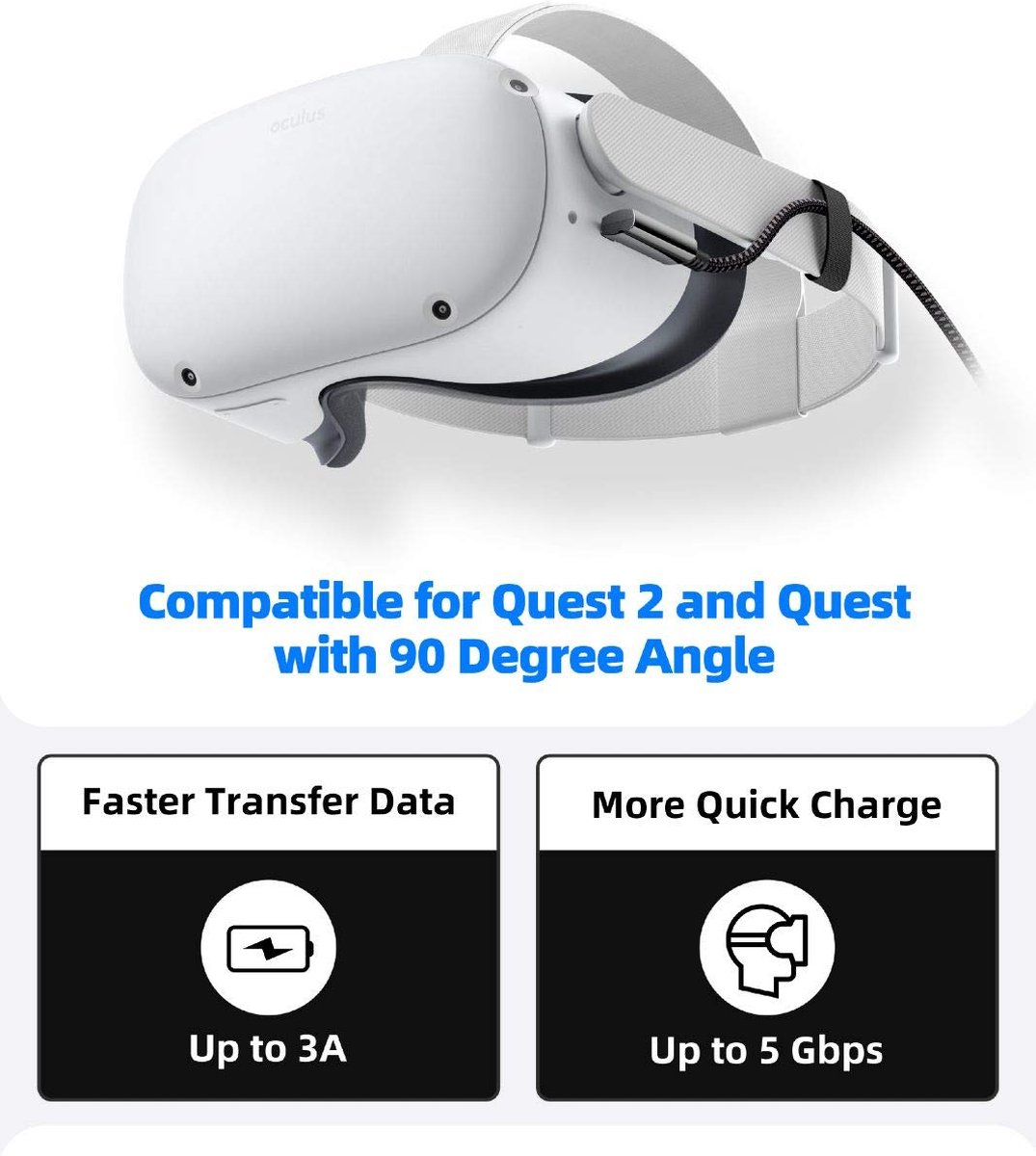 VR-headset met tekst: 'Compatibel voor Quest 2 en Quest'.