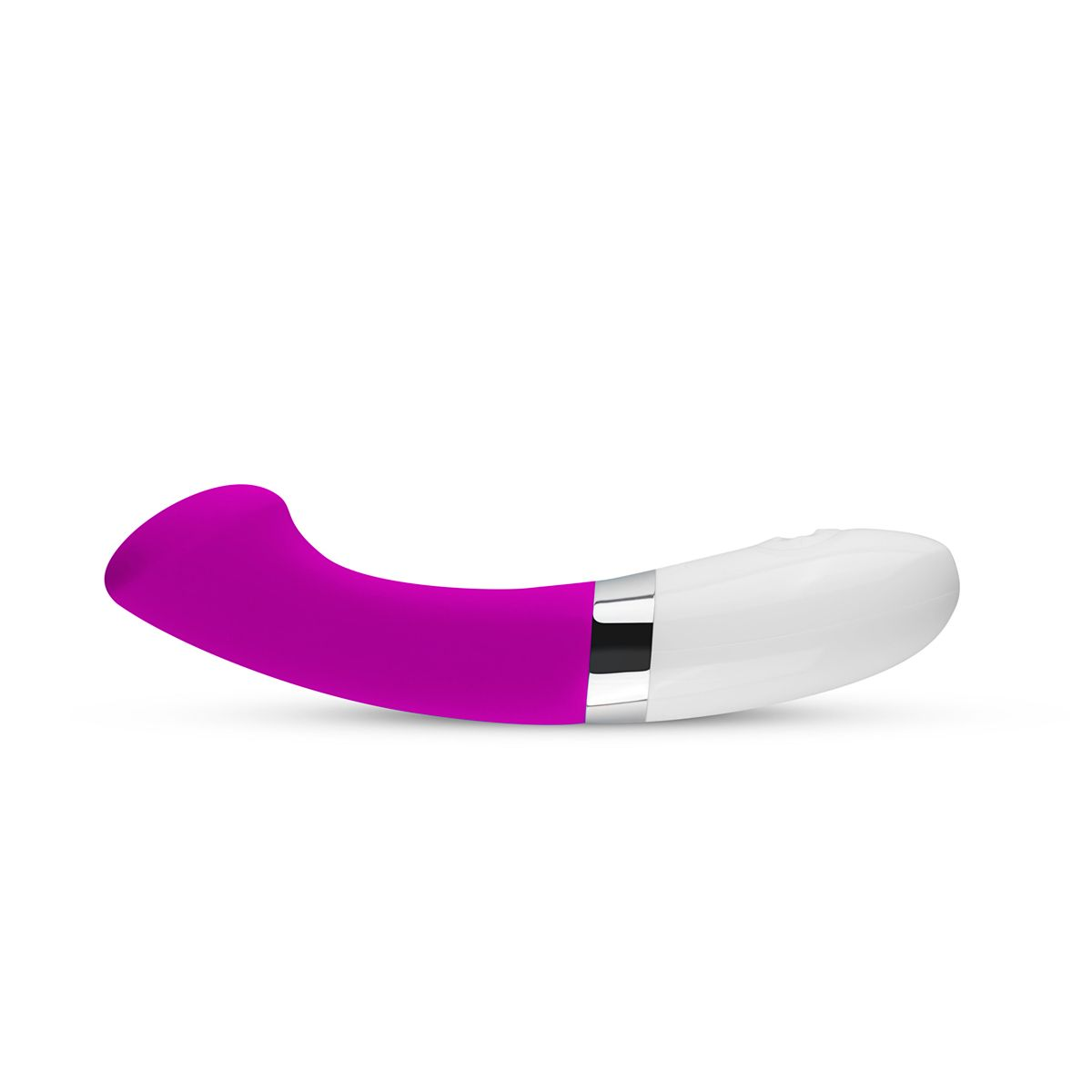 Różowo-biały wibrator Lelo. Zakrzywiony design na białym tle.