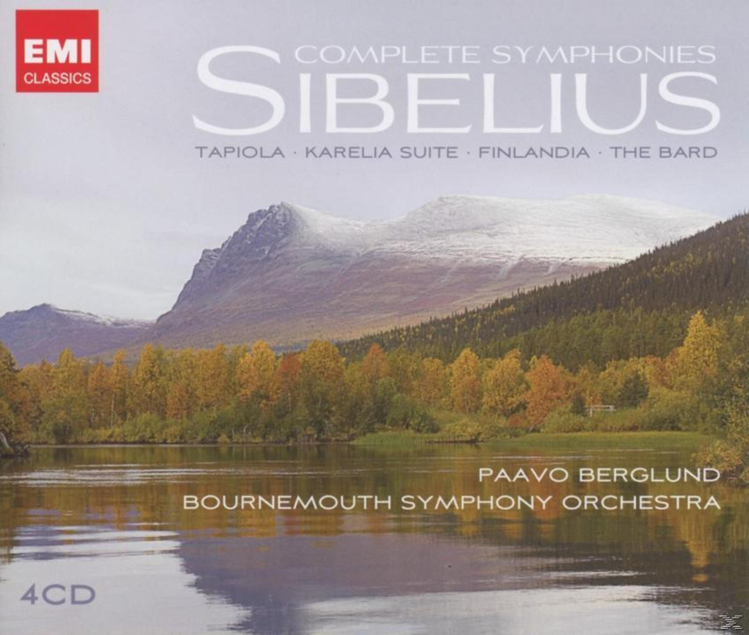 Pochette de l'album, paysage d'un lac, de montagnes et d'arbres d'automne, avec le texte 'Sibelius'.