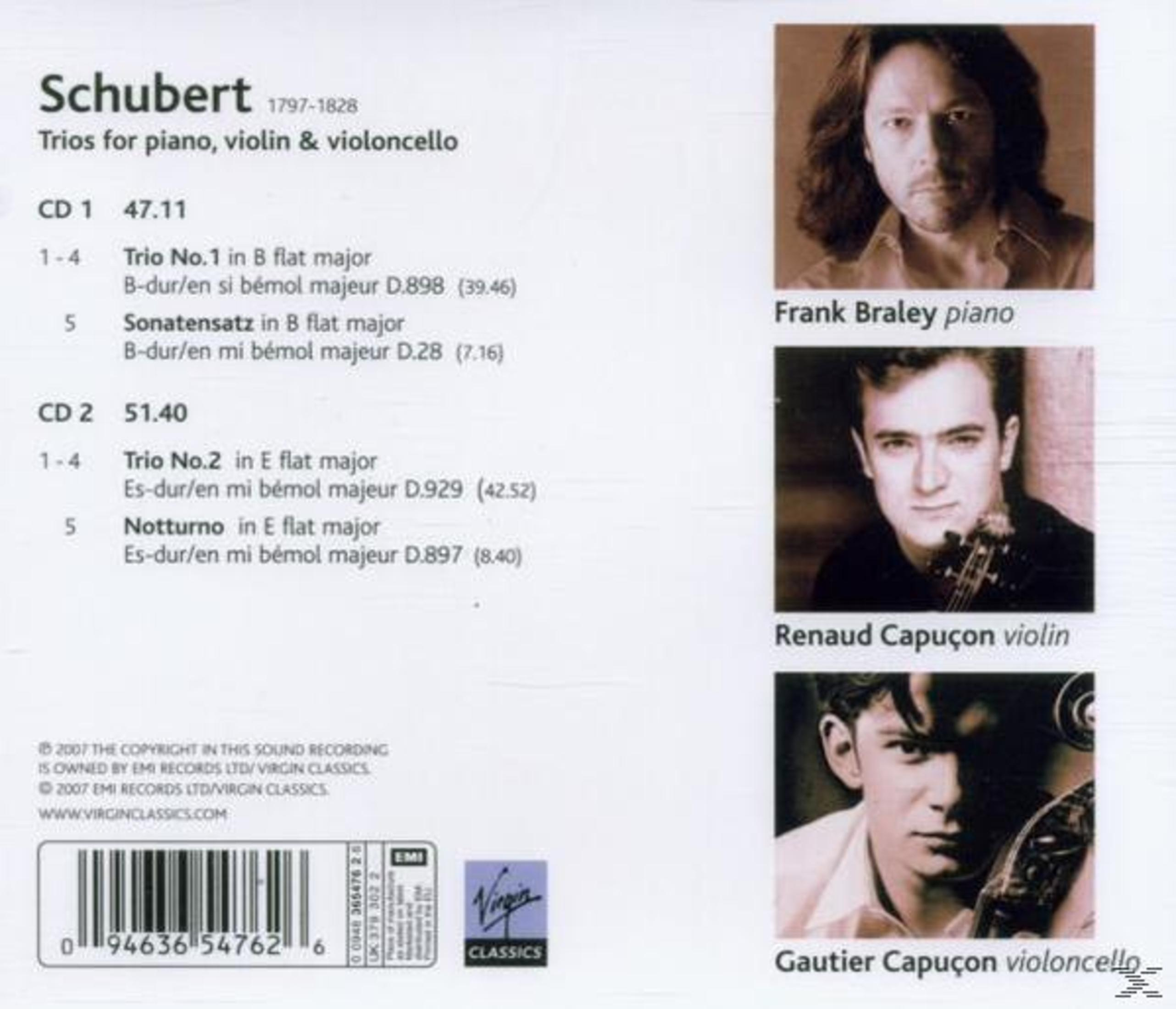 CD-Cover mit Fotos von Frank Braley, Renaud Capuçon, Gautier Capuçon.