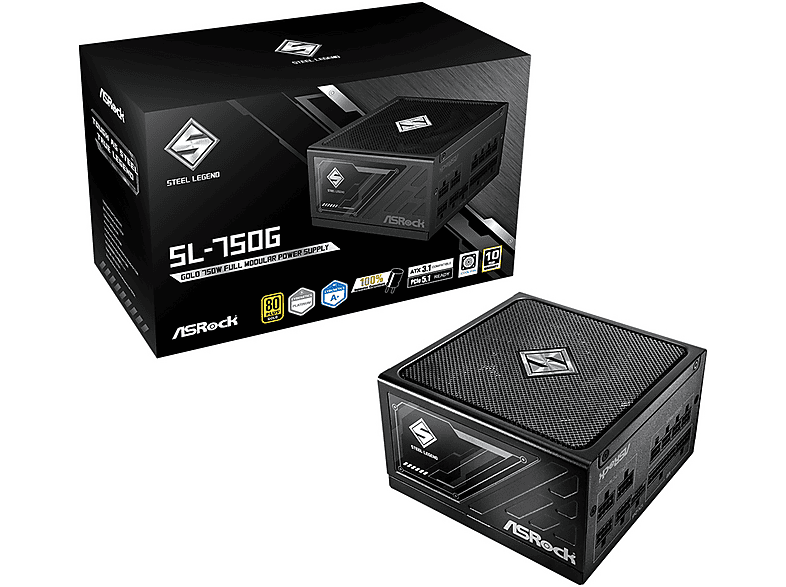 Fuente de alimentación PC | SL-750G Steel Legend ASROCK, Negro | MediaMarkt