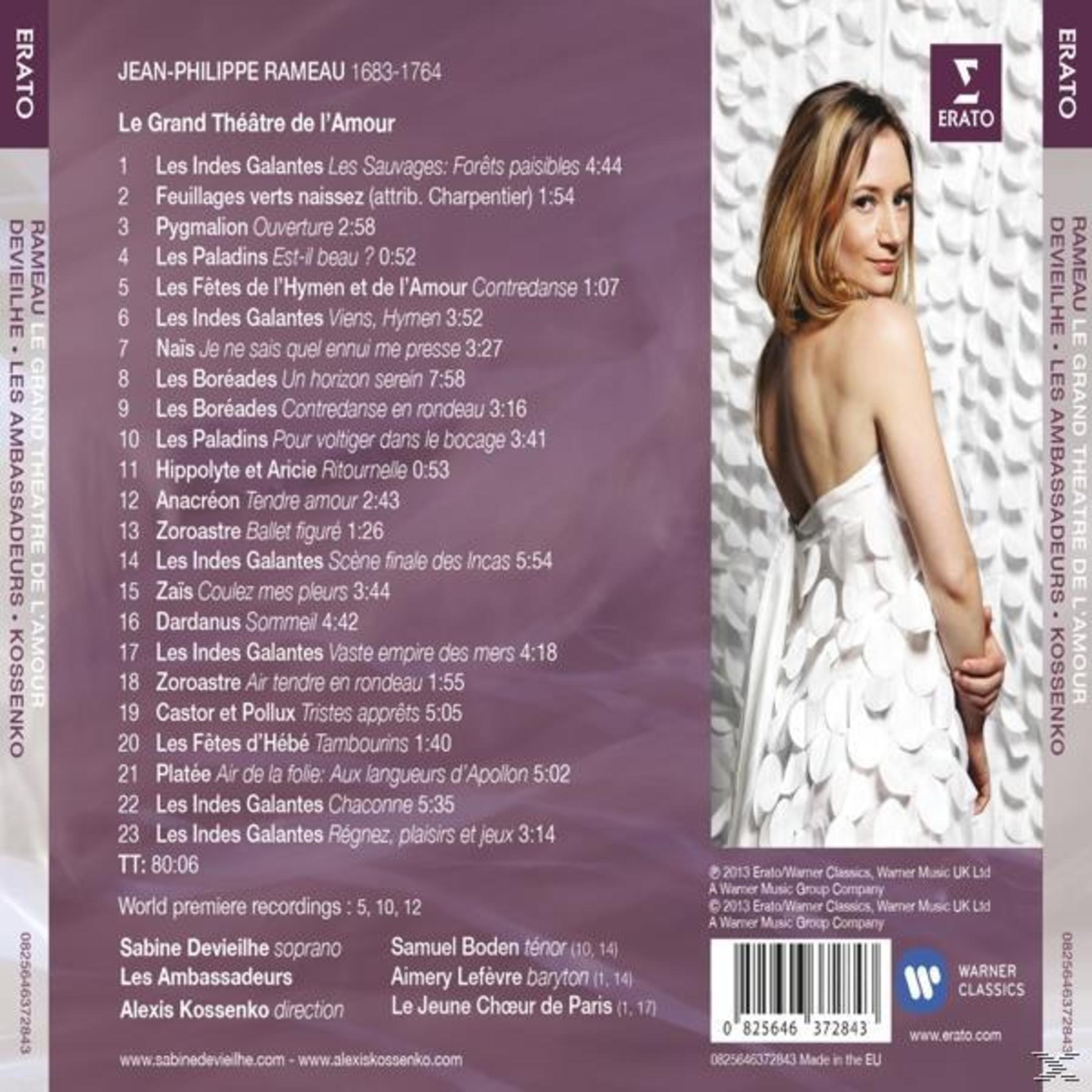 Okładka albumu z kobietą i tekstem: Rameau, Le Grand Théâtre de l'Amour.