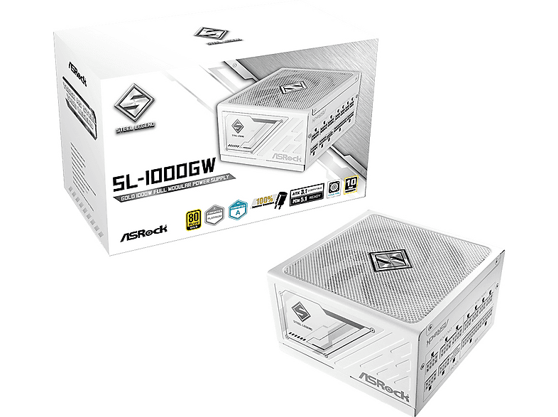 Fuente de alimentación PC | SL-1000GW Steel Legend ASROCK, Blanco ...