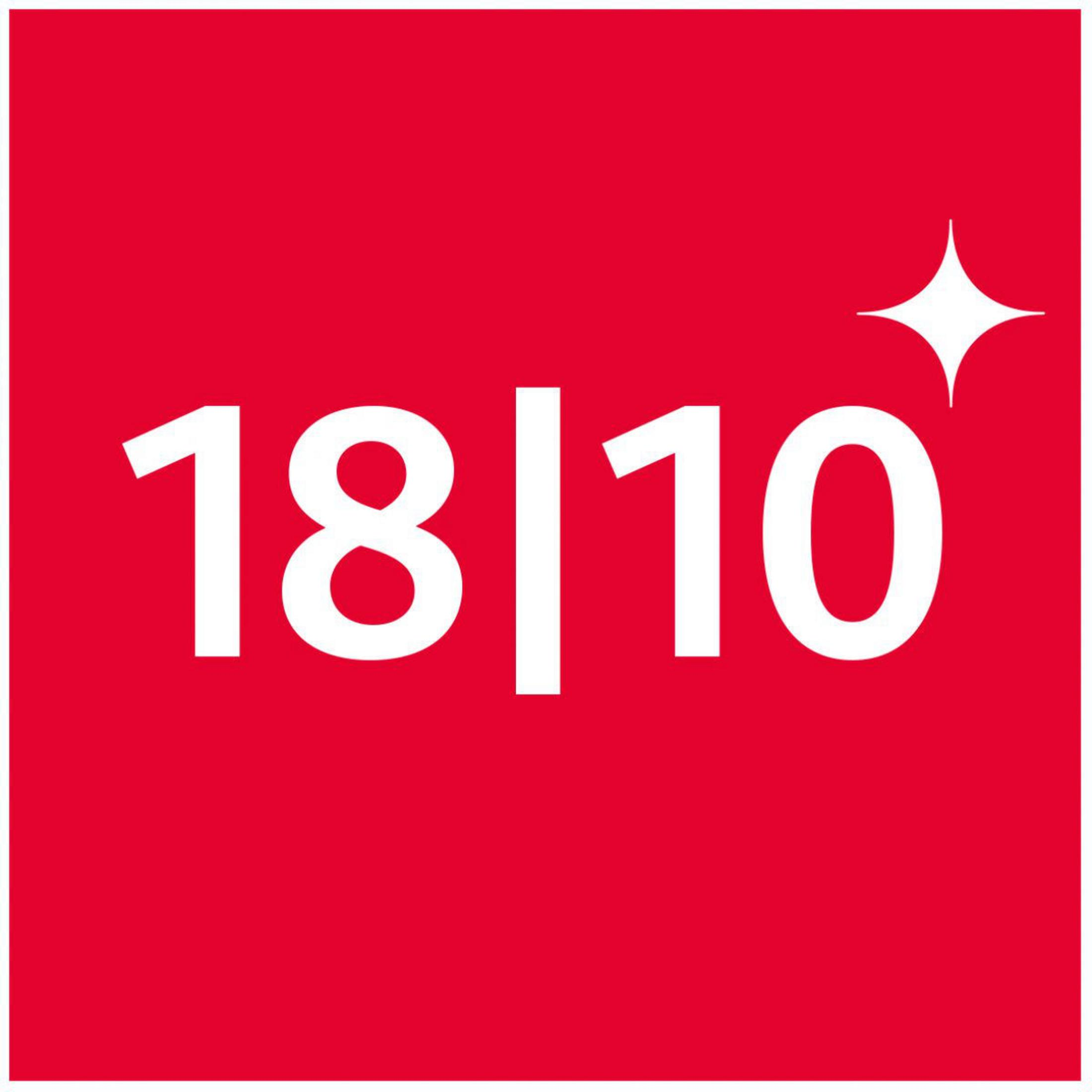 Ein roter Hintergrund mit den weißen Zahlen „18|10“ und einem weißen Stern in der oberen rechten Ecke.
