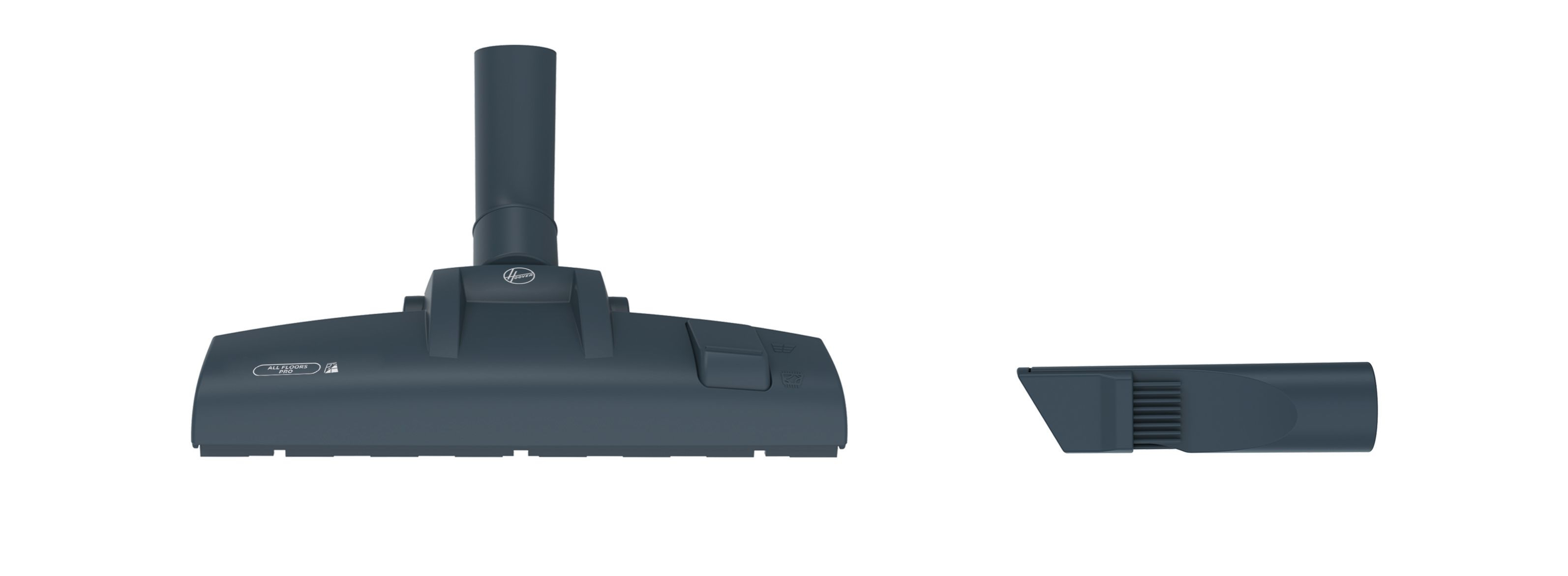 Końcówki do odkurzacza Hoover. Duża głowica szczotki i mniejsza ssawka szczelinowa.