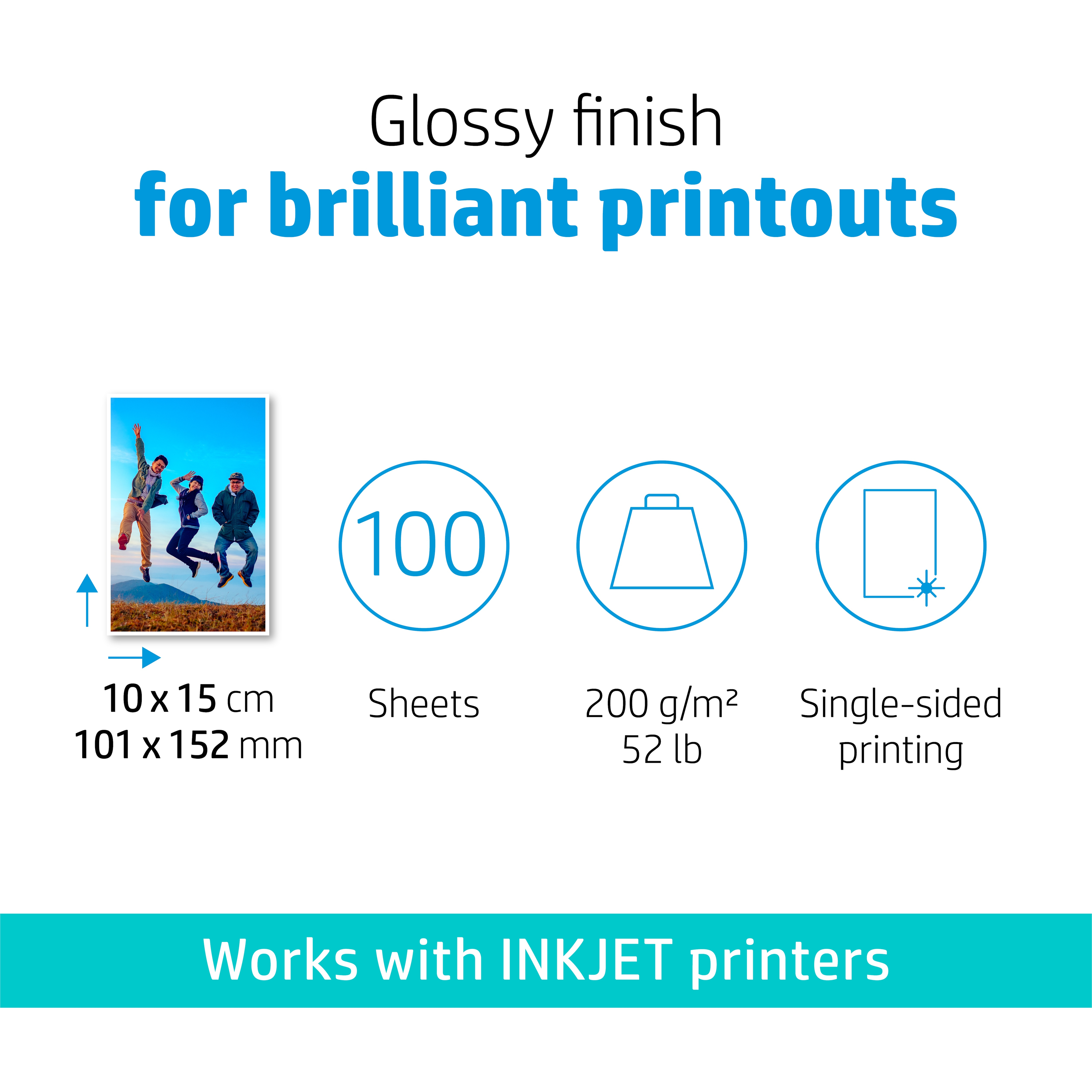 Opakowanie papieru z tekstem: 100 arkuszy, 200g/m2, druk jednostronny. Obraz skaczących ludzi.