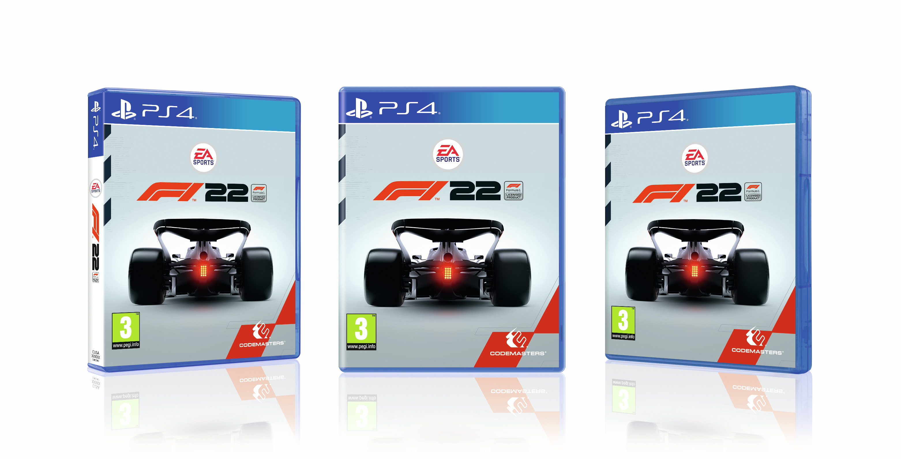 Tre scatole di giochi PS4, F1 22.