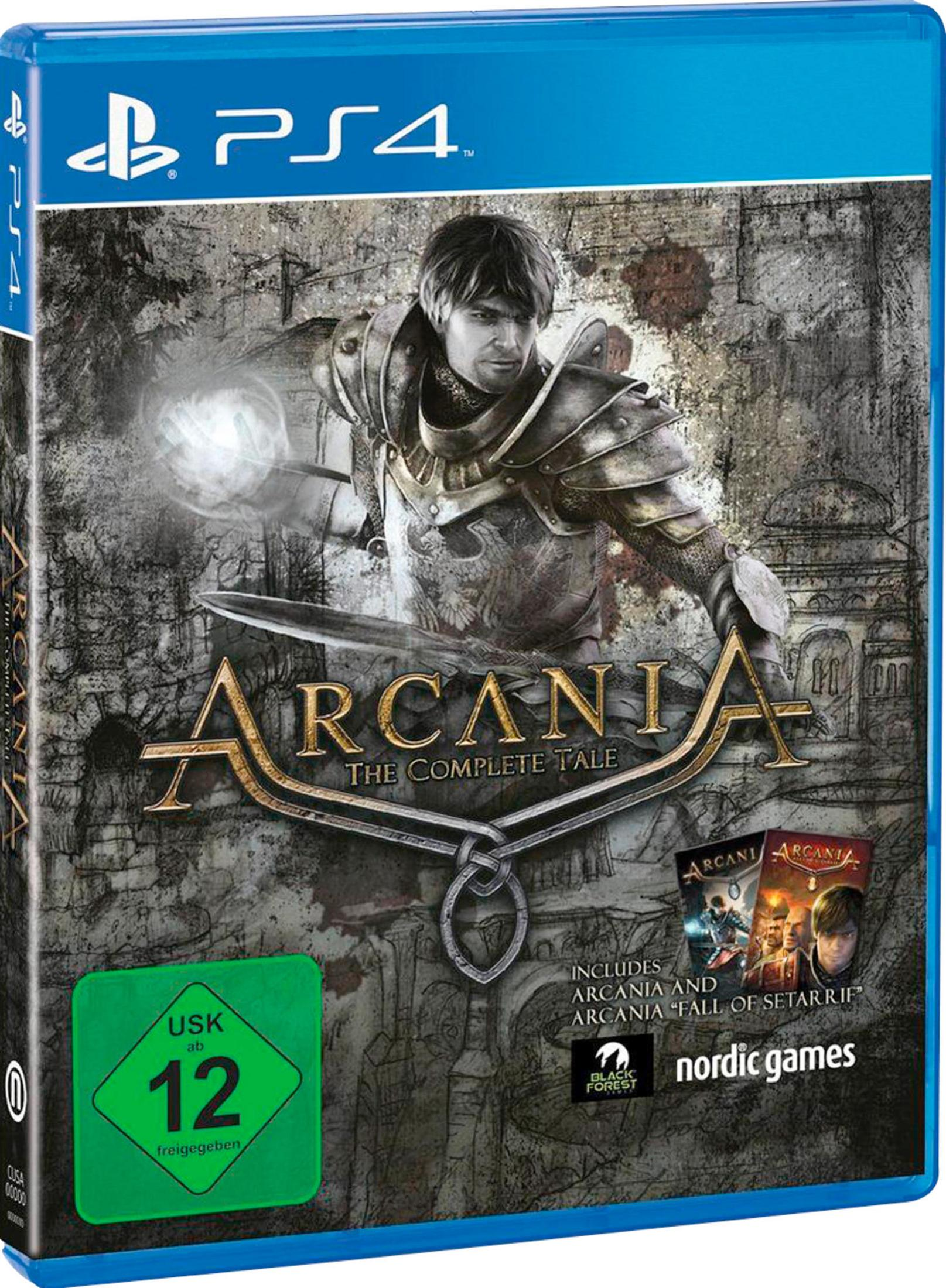 Playstation 4-Spielcover für Arcania The Complete Tale. Das Cover hat einen Krieger.