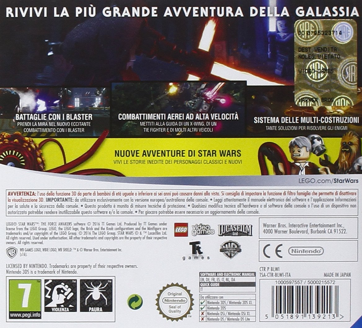 Scatola del gioco di Star Wars. Testo e immagini di personaggi e scene di gioco.