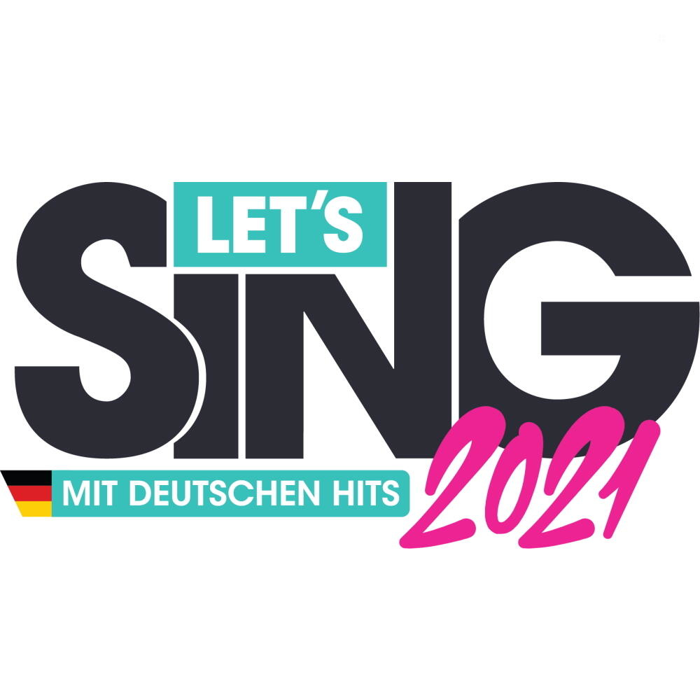 Logo Let's Sing 2021, z tekstem w kolorze czarnym, turkusowym i różowym, na białym tle.