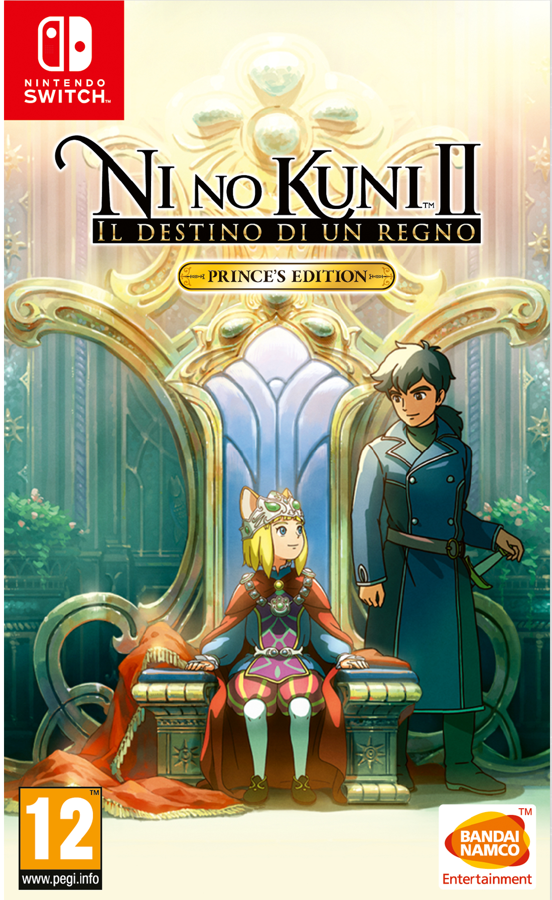 Copertina del gioco con due personaggi. Una ragazza con la corona seduta su un trono. Un uomo accanto a lei.